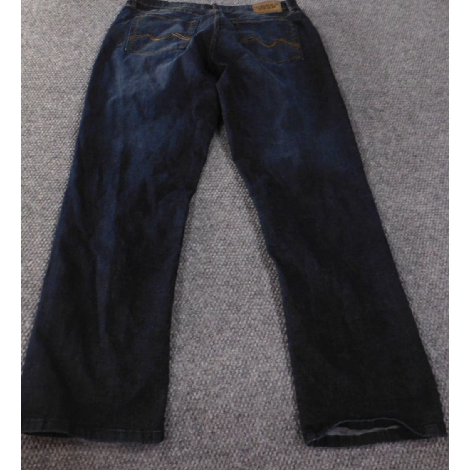 Vintage Urban Star Jeans 38x34 Jeans Mens Blue Dark Denim Straight Star 90s Theme Distressed Pockets Regular Metallic Zipper Retro City Wear Size US 38 / EU 54 - 7 Thumbnail