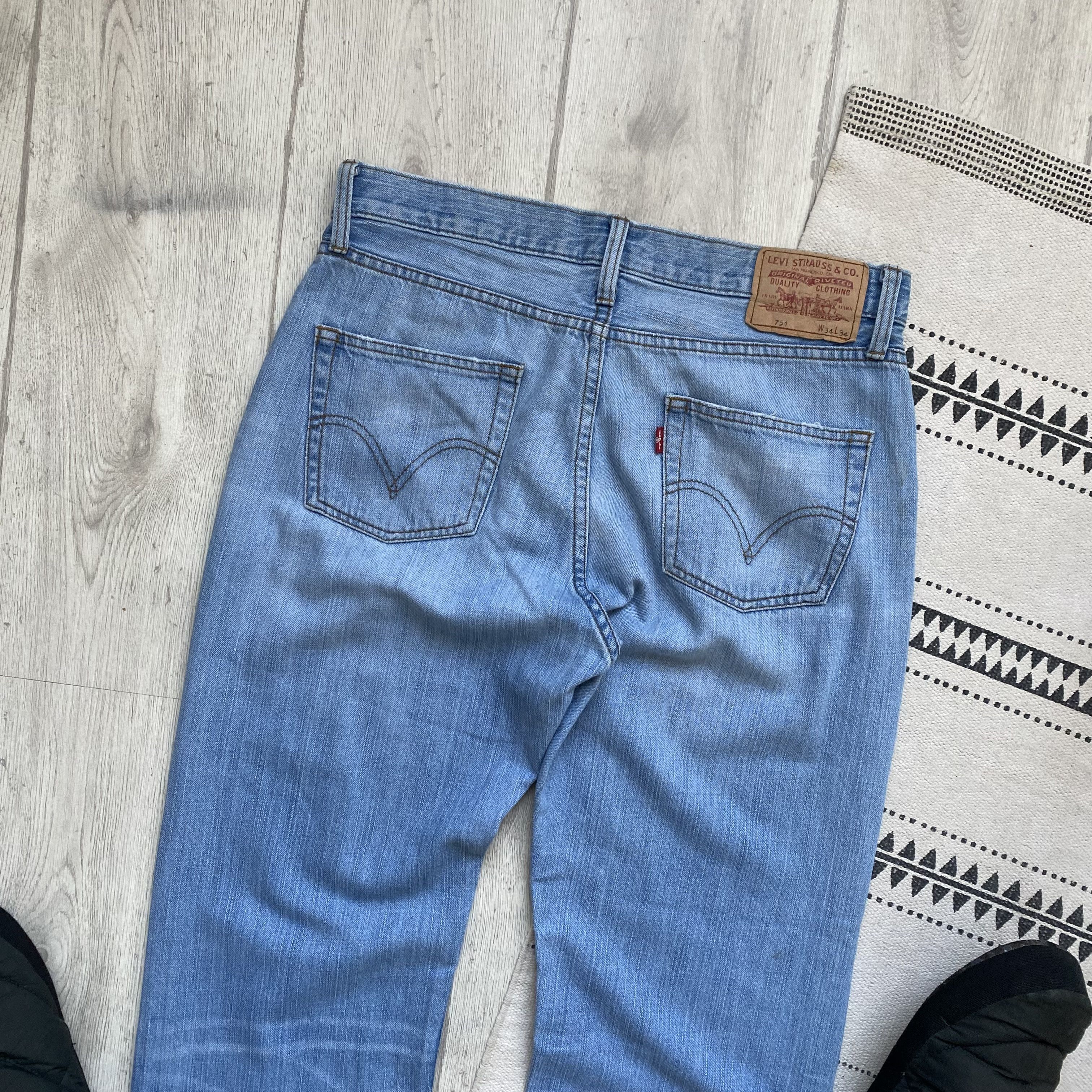 Levi's Vintage 90s Levi's 751 Washed Blue Denim Jeans 32x34 Y2K Usa Size US 32 / EU 48 - 3 Thumbnail