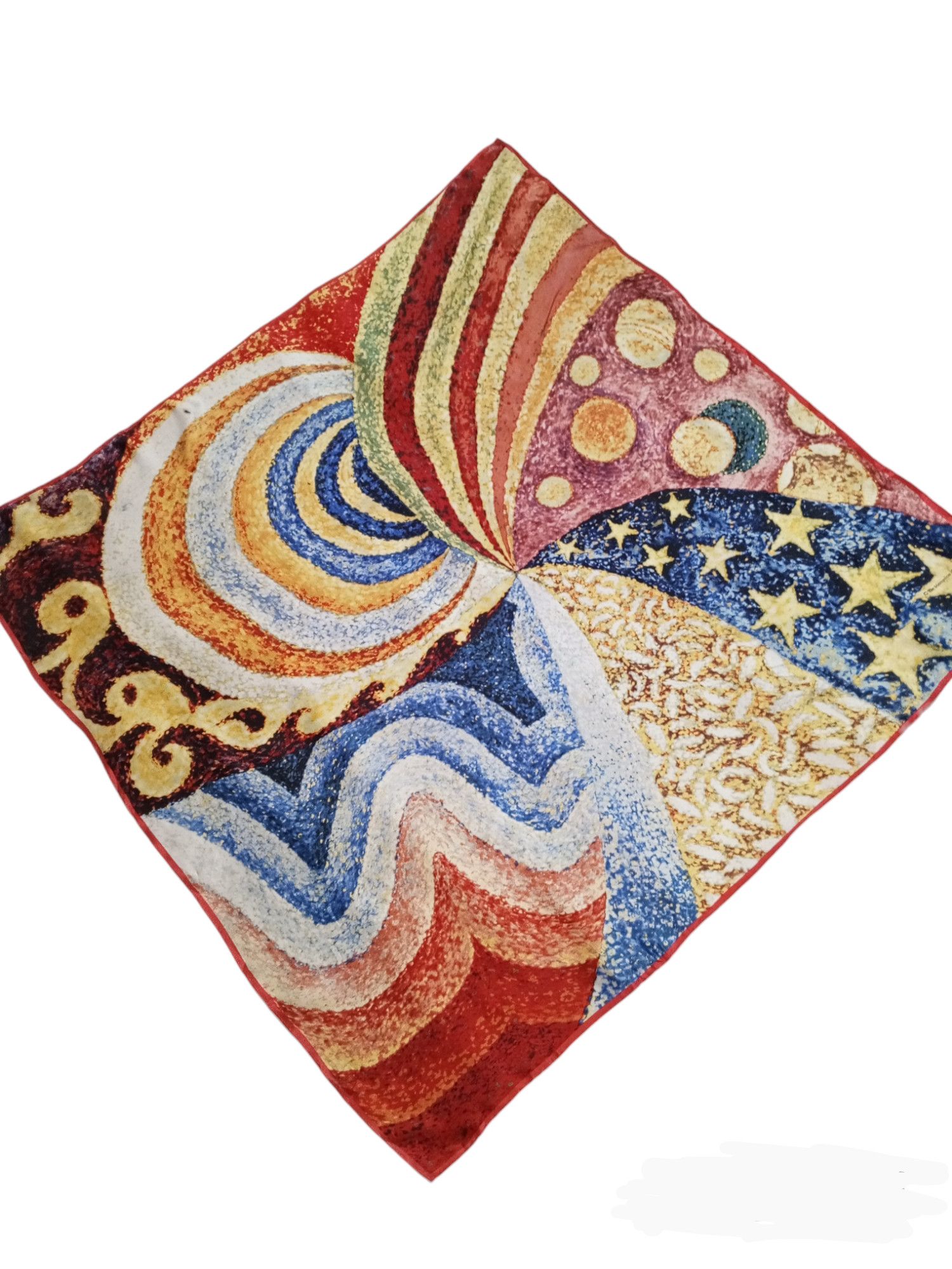 Vintage METROPOLITAN MUSEUM Souvenir Abstract Large Silk Scarf 34x34 Size ONE SIZE - 12 Thumbnail