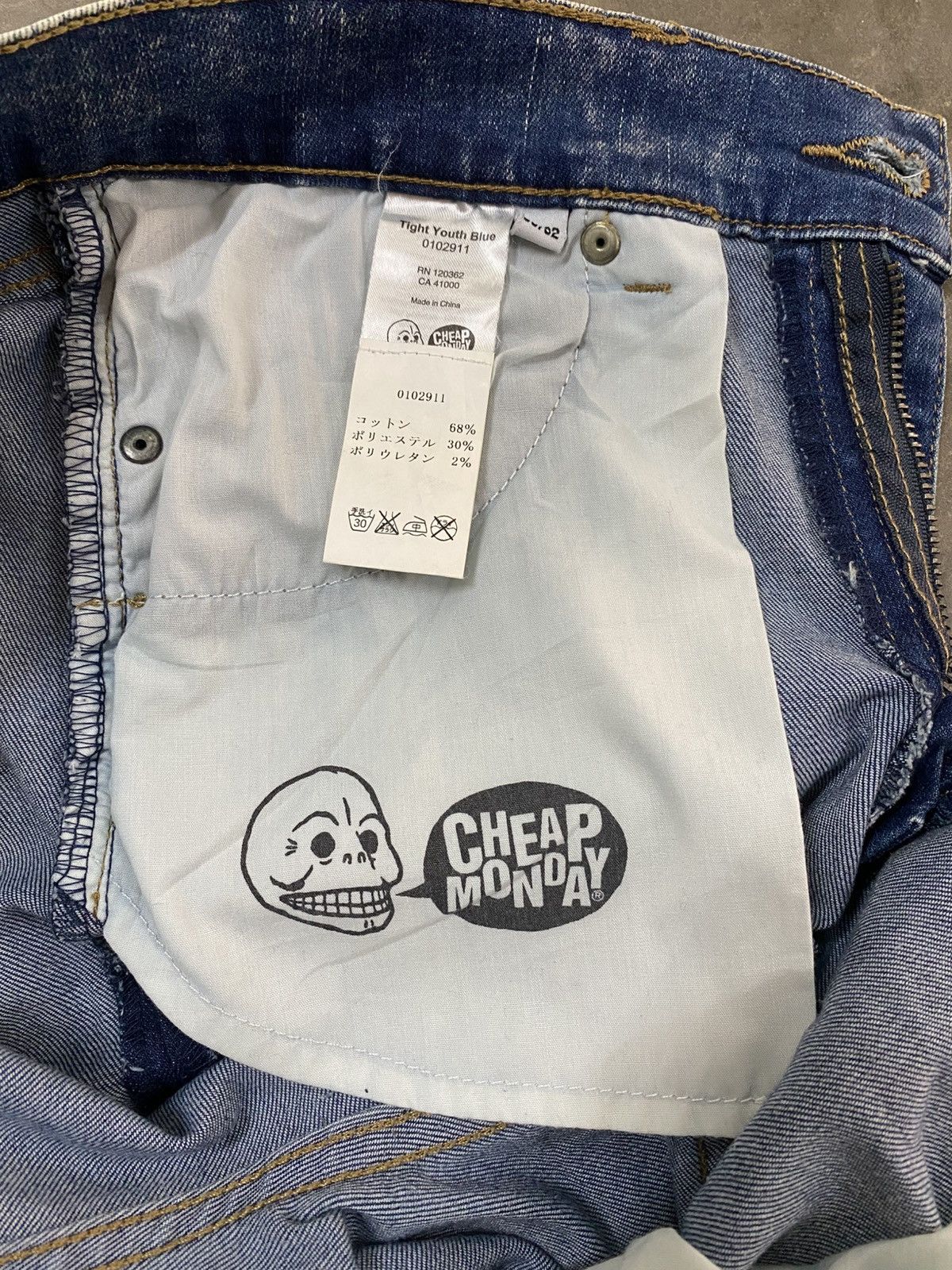 Cheap Monday × Japanese Brand Vintage Cheap Monday Acid Washed Skinny Denim @201 Size US 30 / EU 46 - 7 Thumbnail