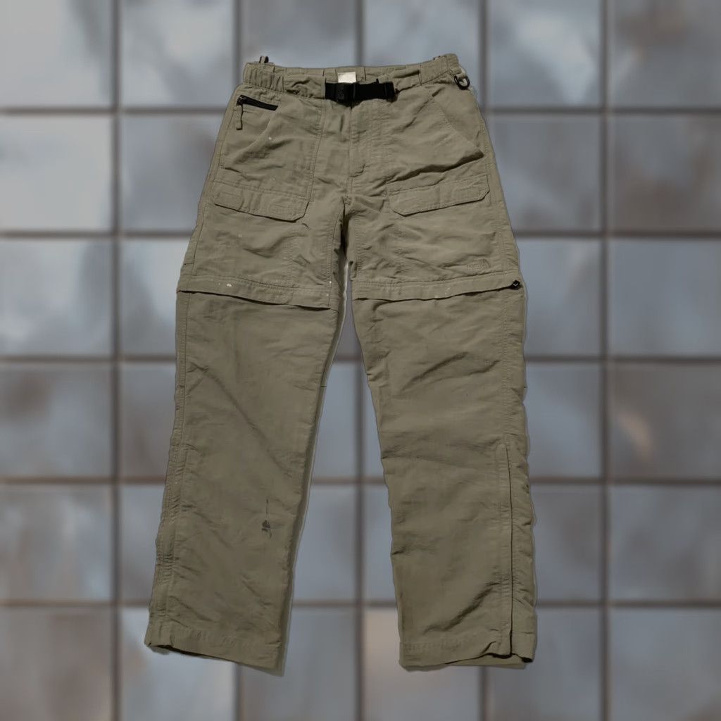 The North Face VINTAGE The North Face 2 In 1 Cargo Bel ted Khaki Hiking Pants Shorts Sz. S Men Cargo Hiking Pants Shorts Beige Belted 90s Mens Size US 29 - 1 Thumbnail