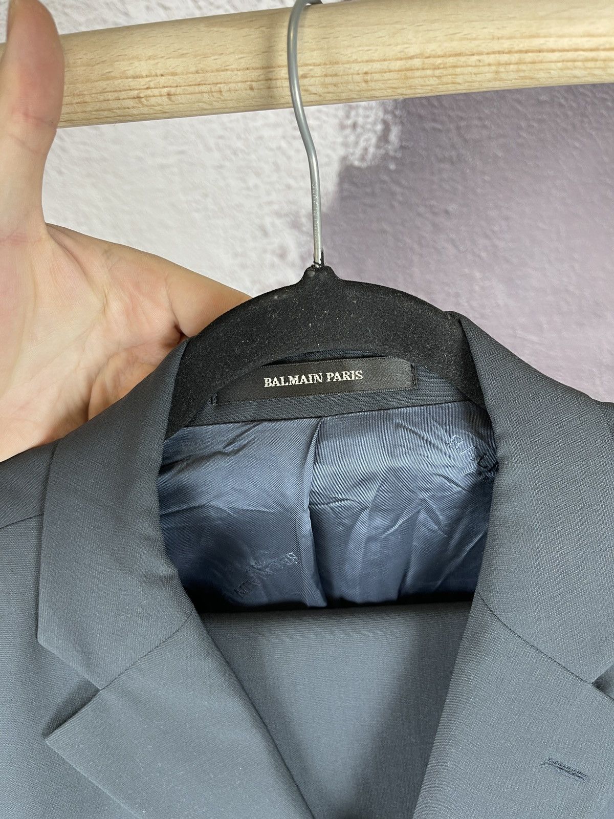 Balmain Balmain Paris Wool Suit Grey 3 Button Single Breasted 2 Pcs Size 42R - 11 Thumbnail