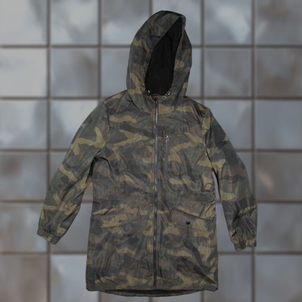 Lucky Brand Lucky Brand Jacket Womens Medium Green Camo Sherpa Lined Premium Performance Parka Hooded All Seasons Pockets Zip Size M / US 6-8 / IT 42-44 - 1 Thumbnail