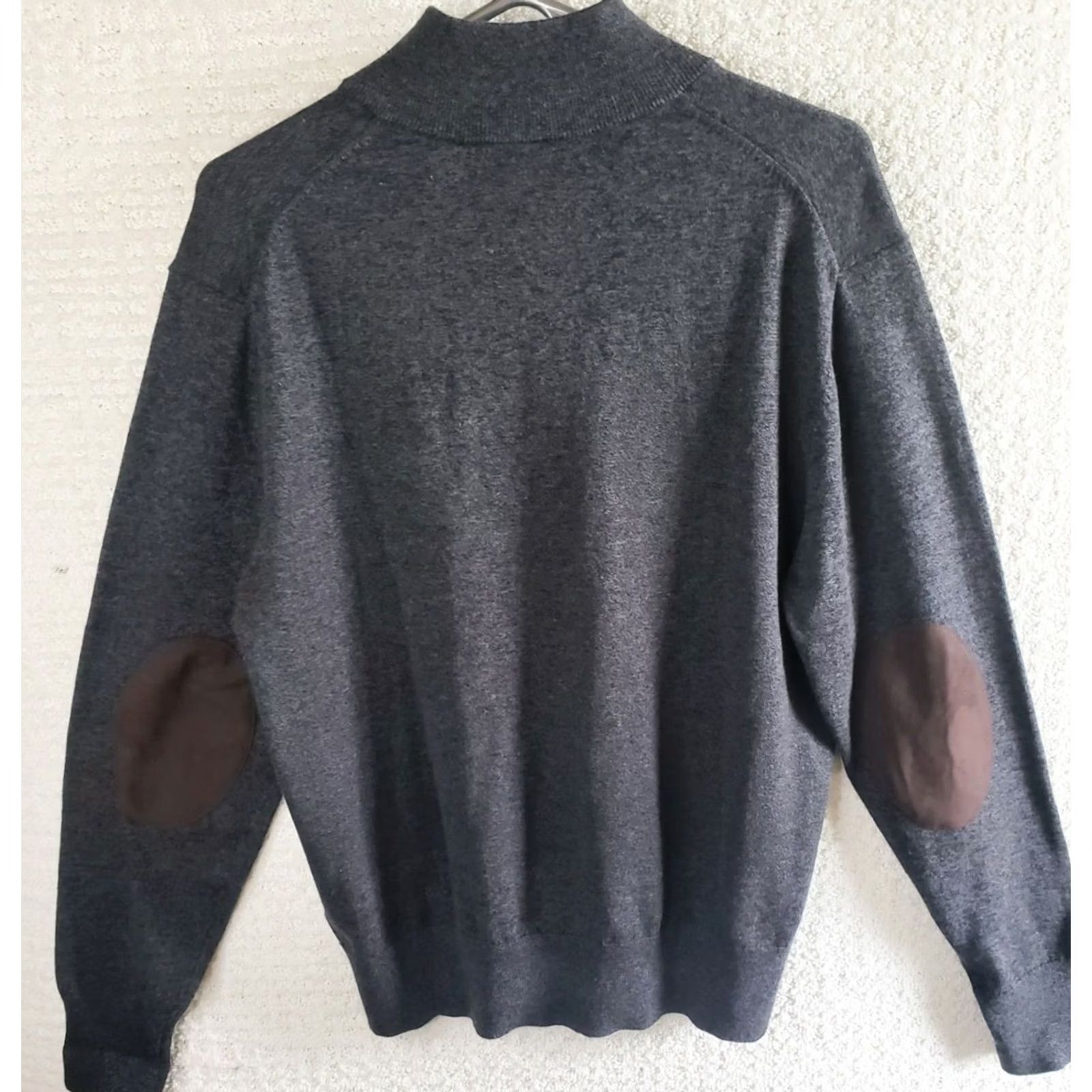 Cremieux Daniel Cremieux Men M Gray Mock Neck 1/4 Button Sweater Shirt Pullover Knit Long Sleeve Button Neckline Cable Size US M / EU 48-50 / 2 - 7 Thumbnail