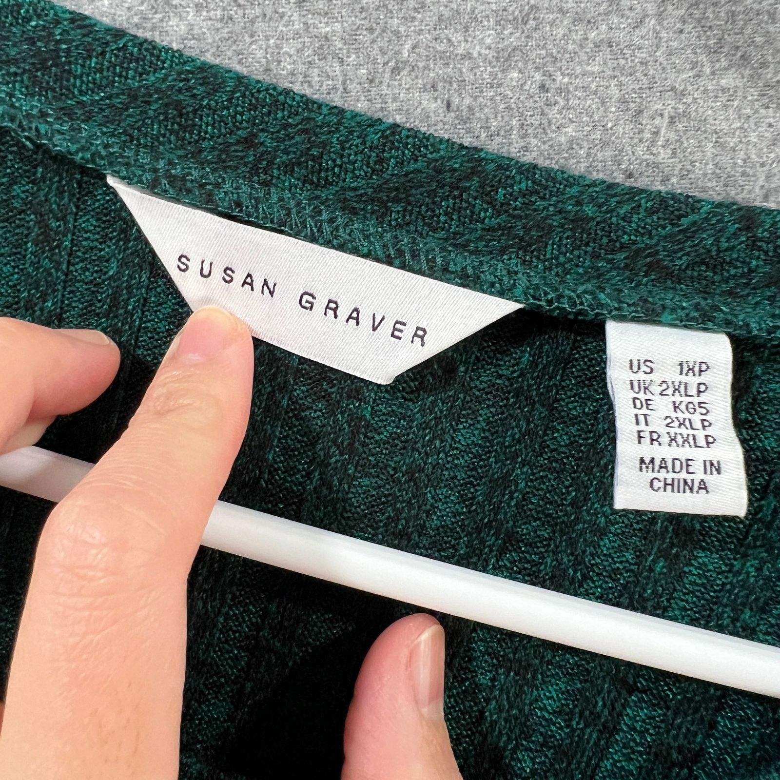 Other Susan Graver Crew Neck Tunic Gem Green Petite 1X Size XL / US 12-14 / IT 48-50 - 3 Thumbnail
