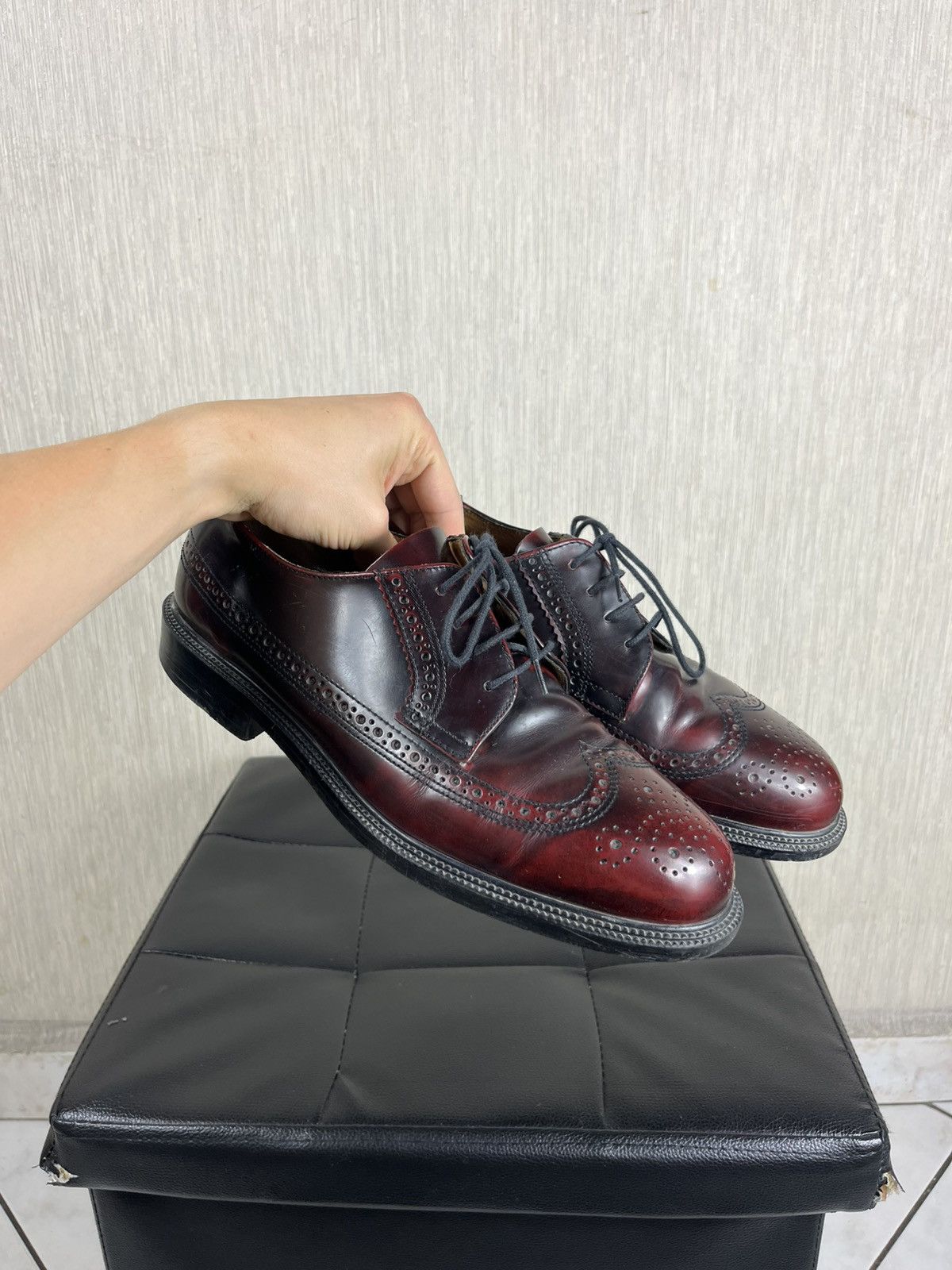 Leather × Vintage Vintage Thomas Stanford leather wine classic loafers shoes Size US 10 / EU 43 - 21 Thumbnail