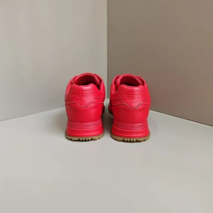 Louis Vuitton Louis Vuitton Supreme Red Low-Top Sneakers -2508 Size US 8 / EU 41 - 3 Thumbnail
