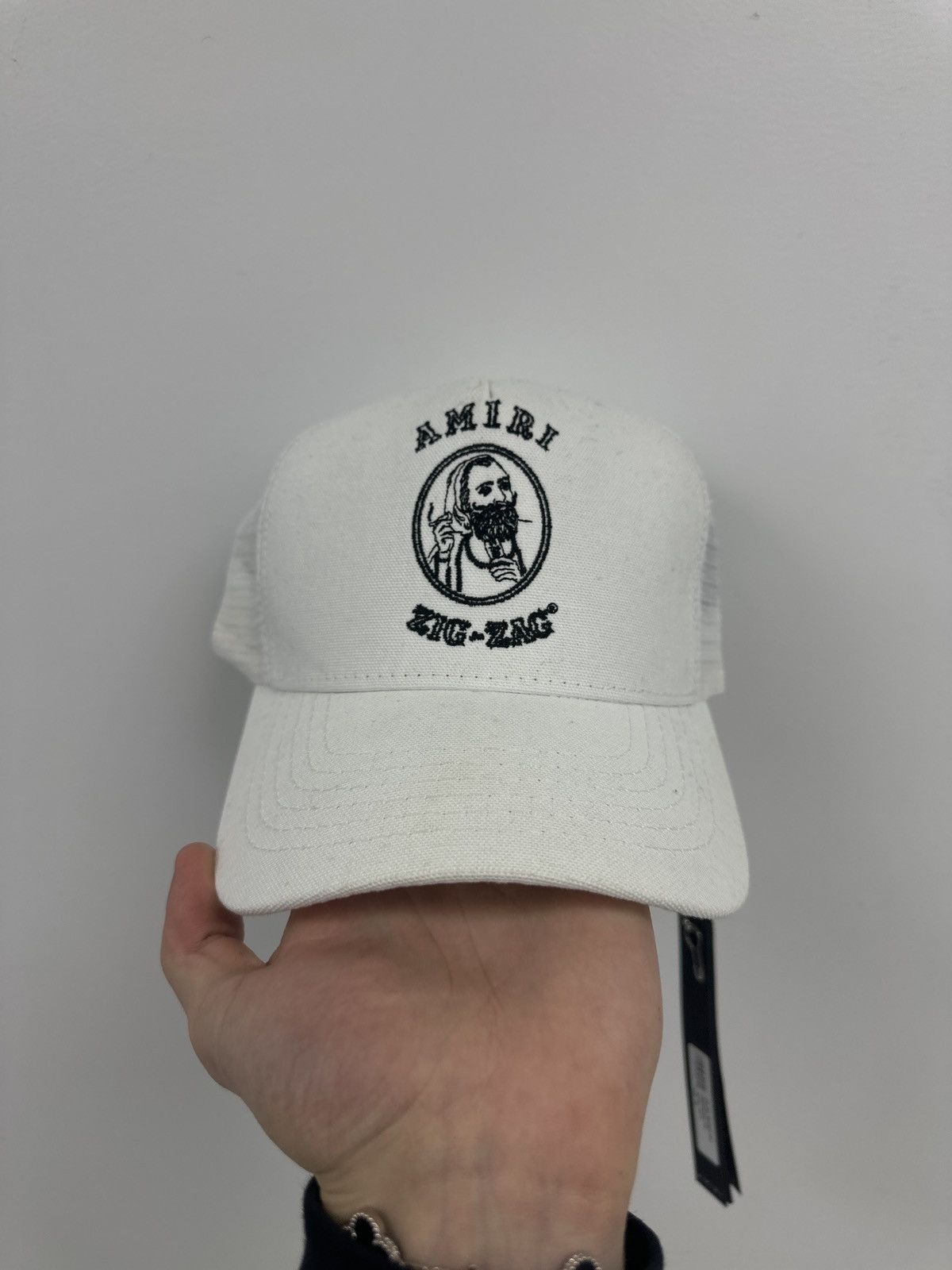 image of Amiri Cap Hat Zig Zag White Black, Men's
