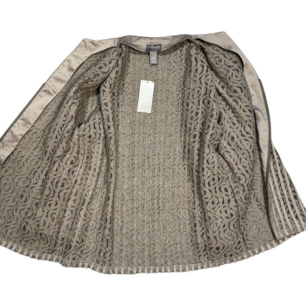 Chicos NWT New $149 Chico's Travelers Vera Mocha Cream Lace Jacket Size M / US 6-8 / IT 42-44 - 5 Thumbnail