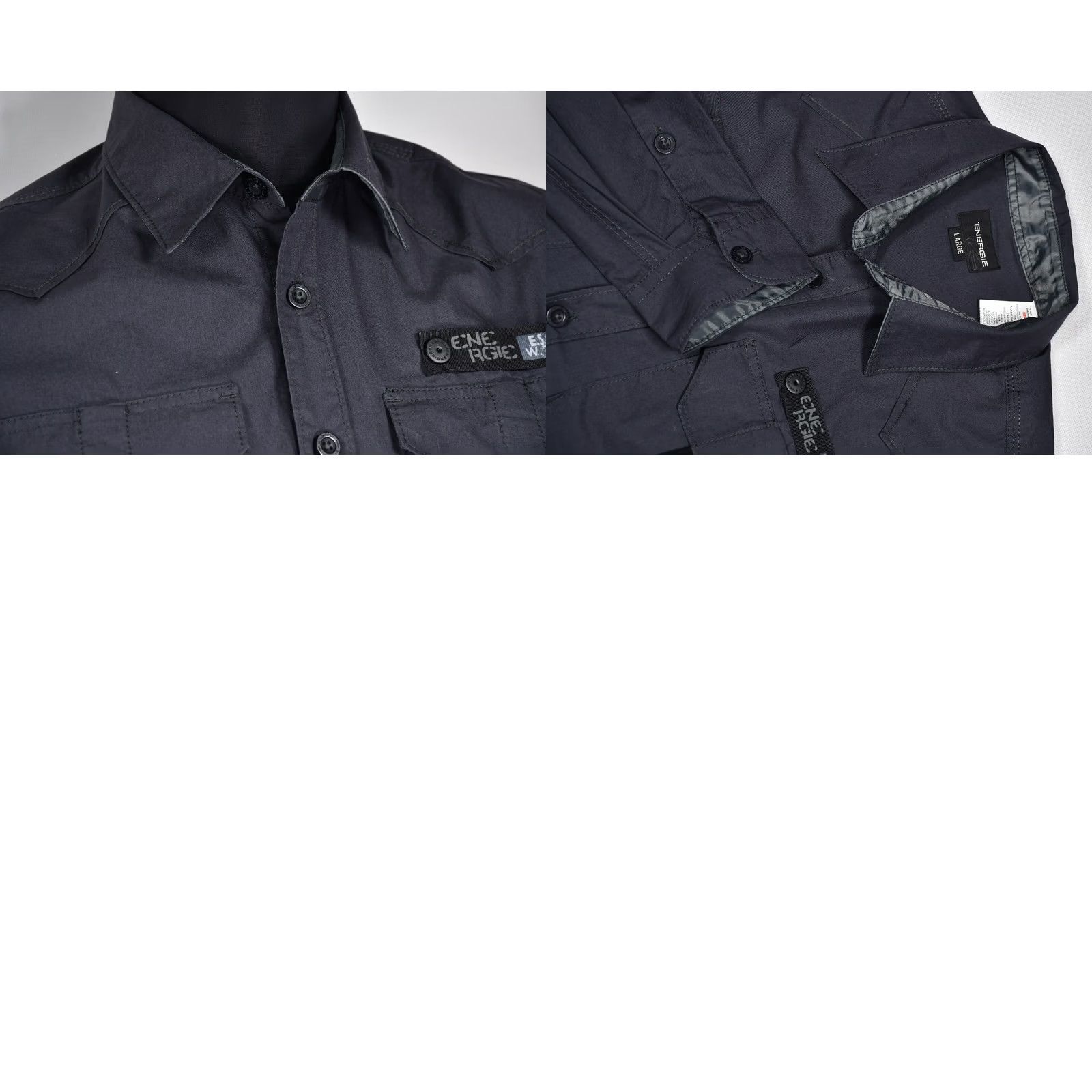 Energie VINTAGE Energie Shirt Mens L Gray Cotton Long Sleeve Button-Up Size US L / EU 52-54 / 3 - 8 Thumbnail