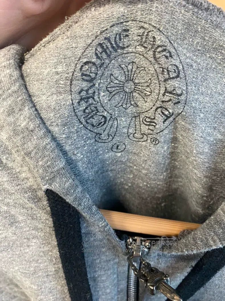 CHROME HEARTS Size L Gray flowing sword makes cross zipper