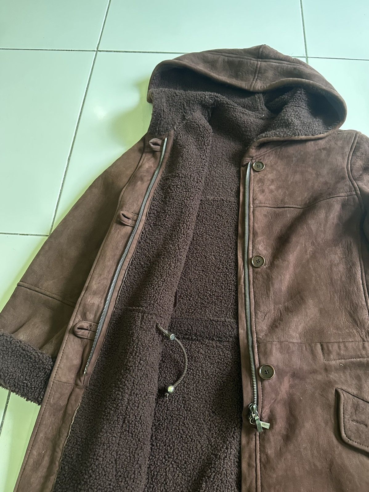 Loewe ❤️VINTAGE❤️ LOEWE LEATHER SHEARSLING LONG JACKETS Size S / US 4 / IT 40 - 7 Thumbnail