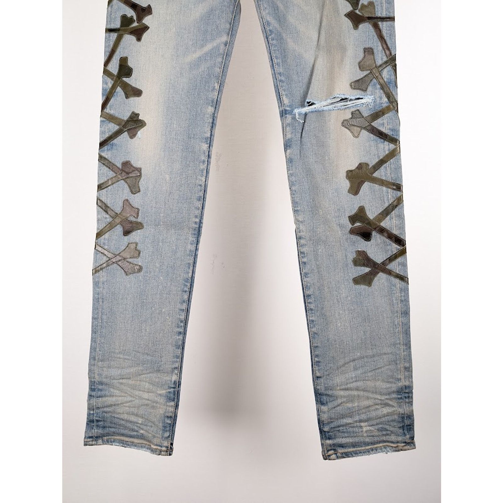 Amiri o1rshd1 Camo Bones Jeans in Clay Indigo Size US 29 - 4 Thumbnail