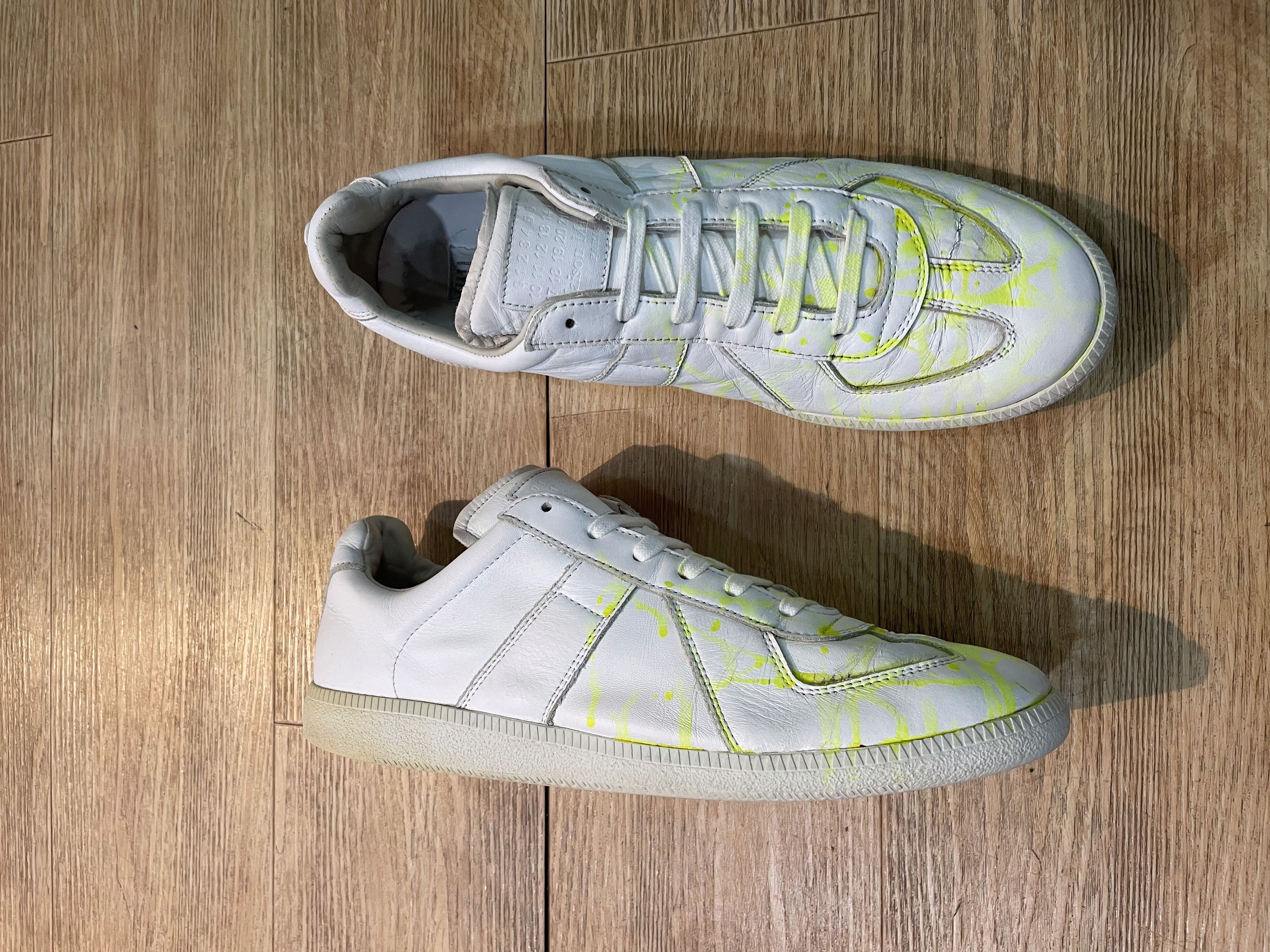 Maison Margiela Maison Margiela GATs Reploca Paint Splatter Fluorescnt SS18 Size US 12 / EU 45 - 5 Thumbnail