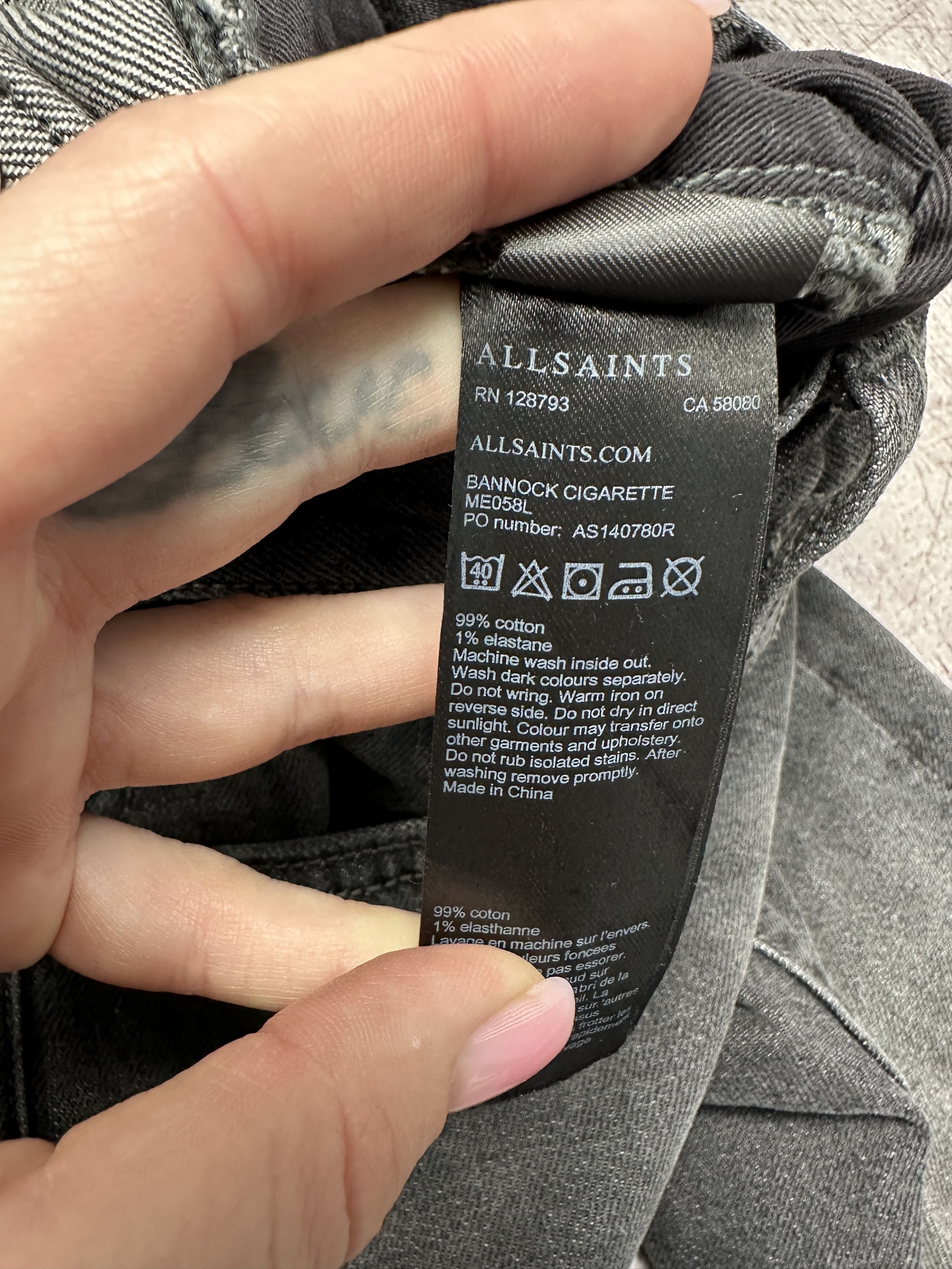 Allsaints Allsaints Mens Bannock Cigarette Denim Pants Jeans Size US 30 / EU 46 - 4 Thumbnail