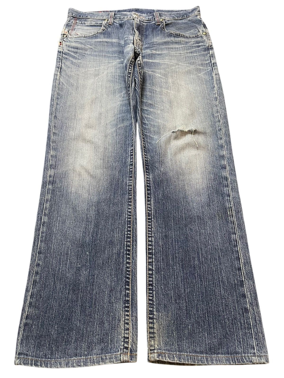 Edwin Vintage Edwin Blue Trip Faded Wash Distress Loose Jeans Size US 36 / EU 52 - 1 Thumbnail