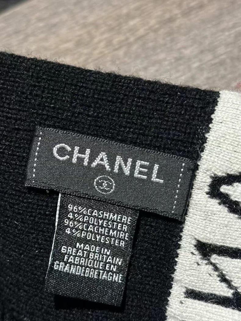 Chanel Chanel Cashmere Scarf with Logo Design -2505 Size ONE SIZE - 3 Thumbnail