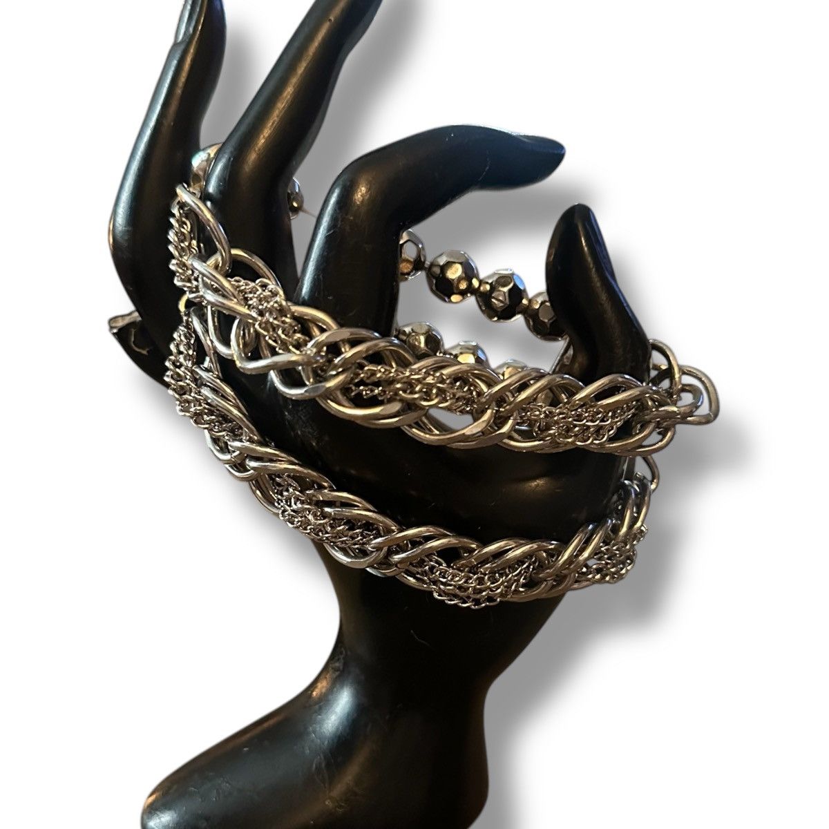 Other Silver tone multi chain stretch bracelet Size ONE SIZE - 2 Thumbnail