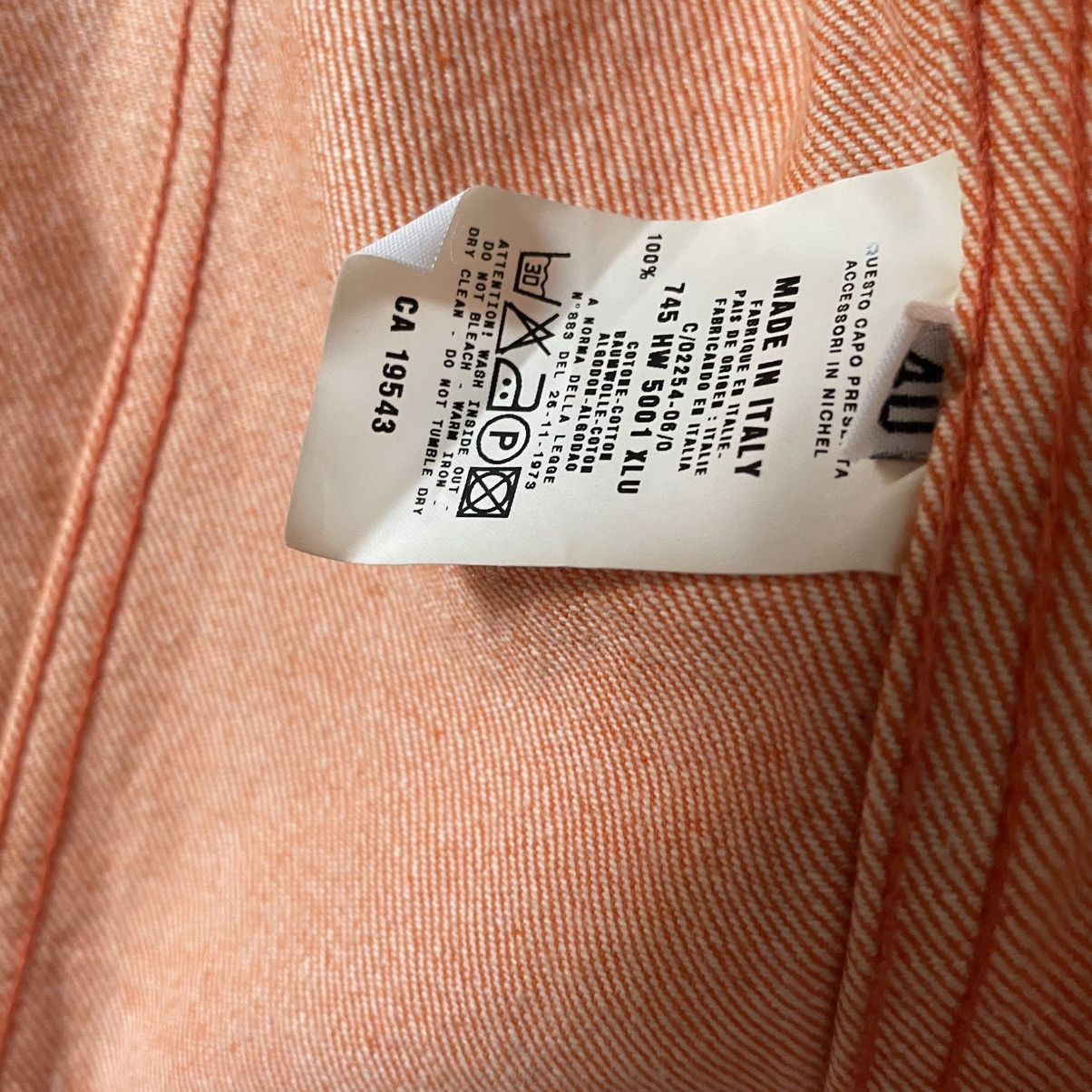 Helmut Lang Helmut Lang S/S 2000 safety orange denim jacket Size L / US 10 / IT 46 - 5 Thumbnail