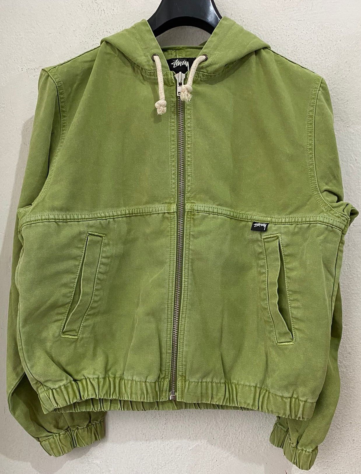 Stussy Stussy Stone Washed Canvas Work Jacket Lime | Grailed