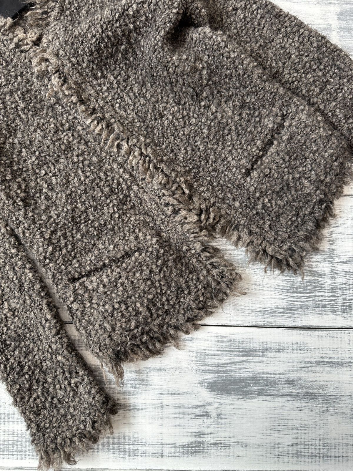 Iro IRO Coffey Jacket Mohair Fringe Trim Shaggy Open Front Boho Size S / US 4 / IT 40 - 9 Thumbnail