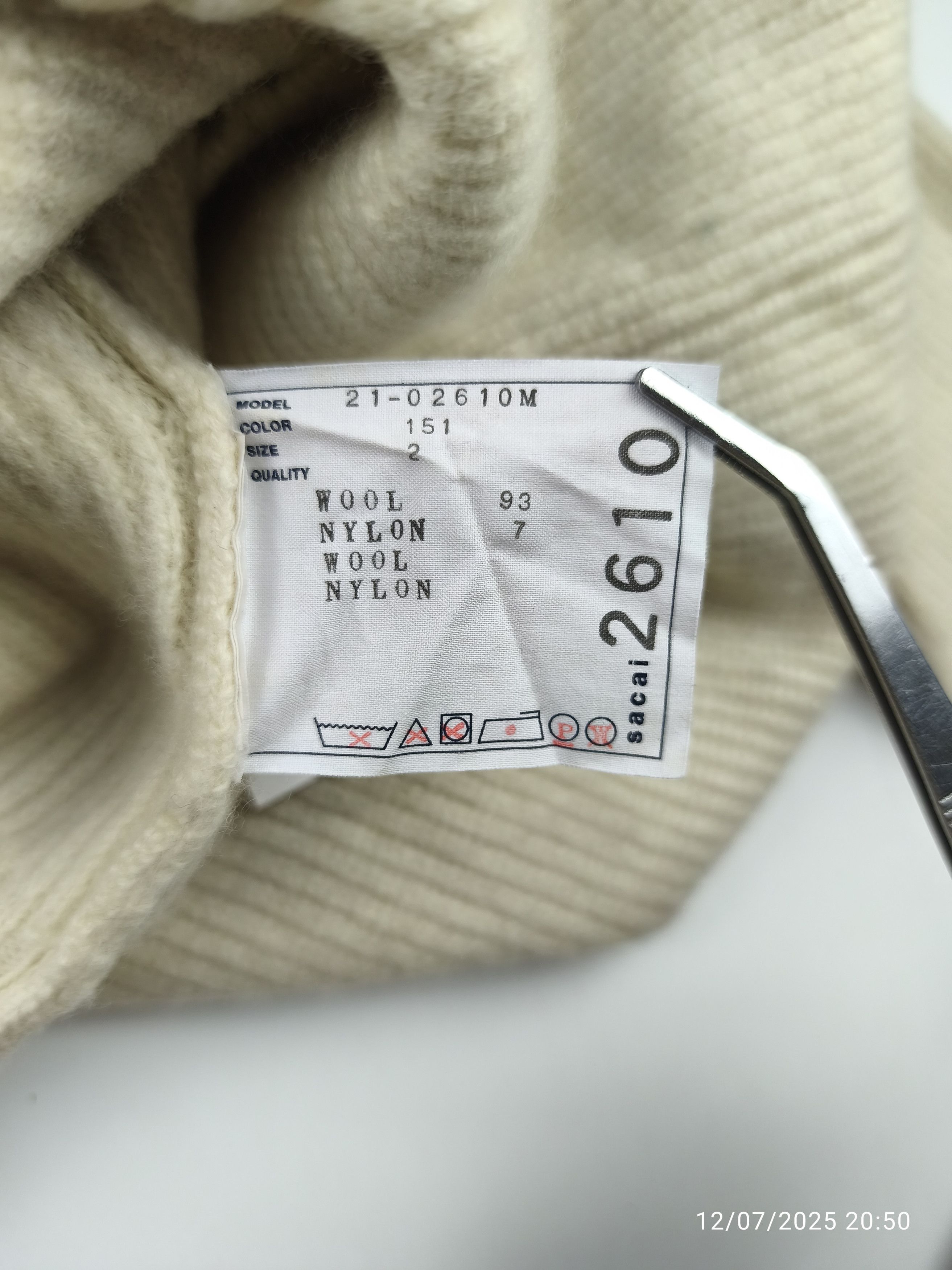 Sacai Sacai A/W 21 - wool knit pullover Size US M / EU 48-50 / 2 - 11 Thumbnail