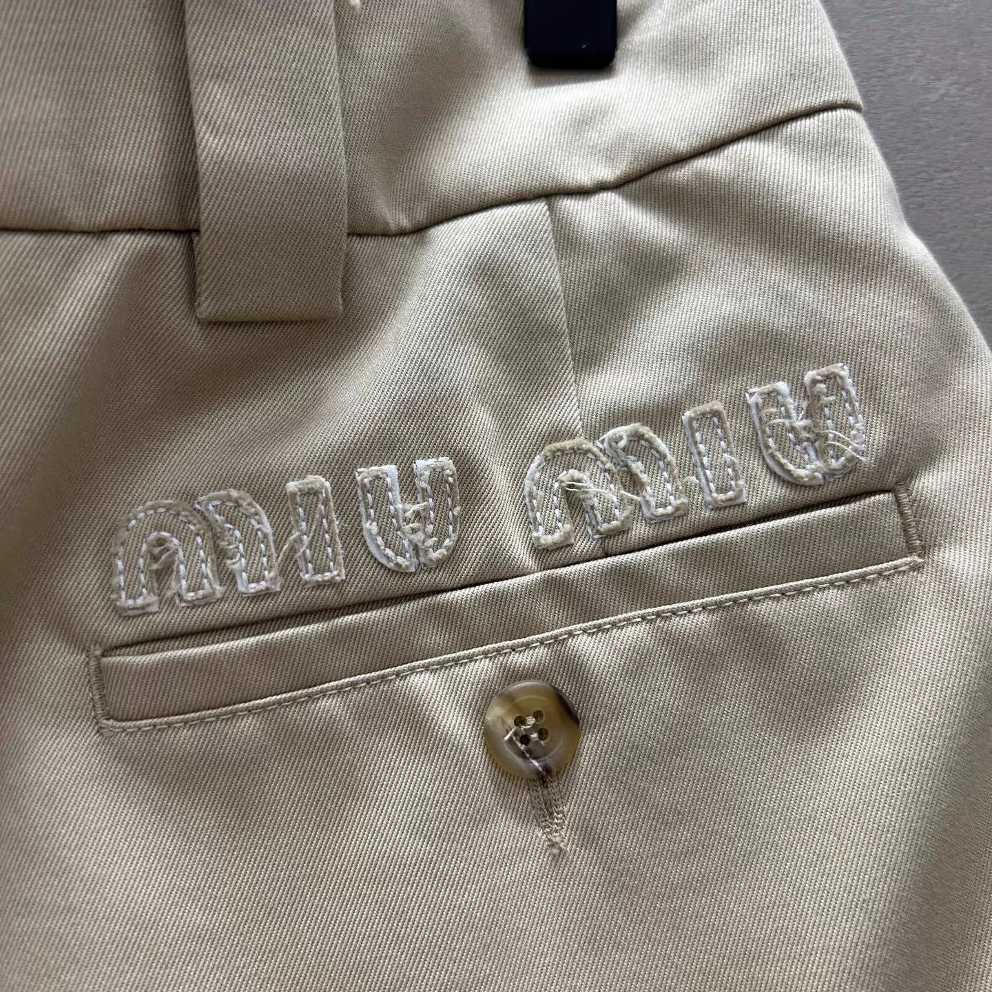 Miu Miu MIU MIU Khaki English 3D Embroidered Logo Skirt Size 38 Size 26" / US 2 / IT 38 - 3 Thumbnail