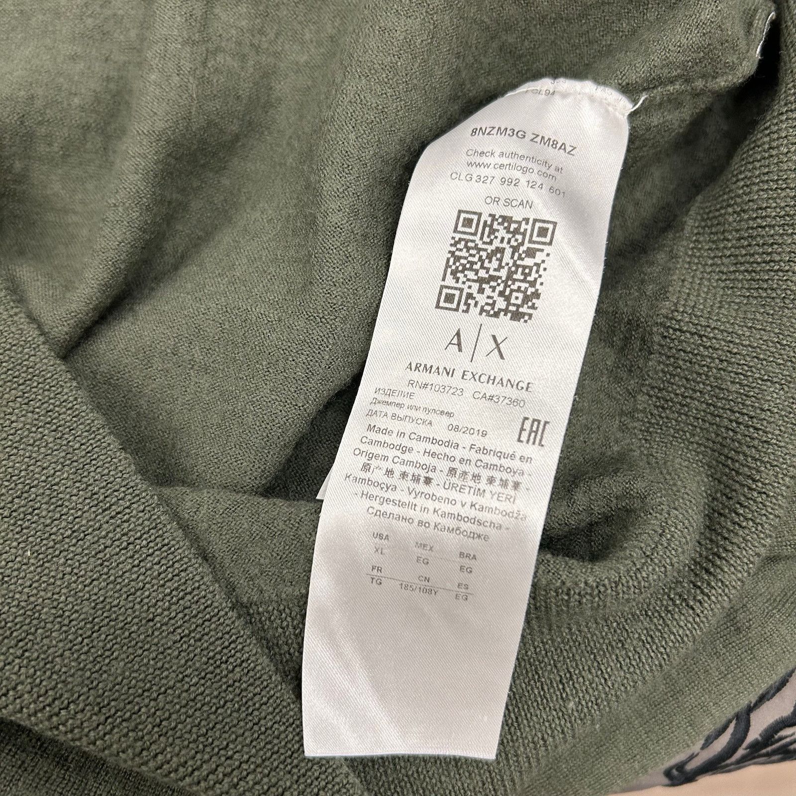 Armani Exchange Armani Exchange V-neck knit sweater Green Size Youth XL B19 Size US XL / EU 56 / 4 - 4 Thumbnail