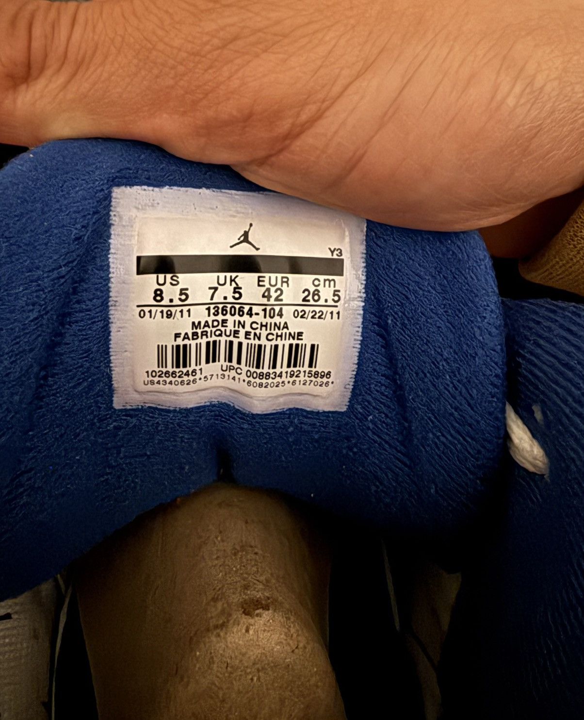 Nike 2011 Jordan 3 True Blue Size US 8.5 / EU 41-42 - 5 Thumbnail