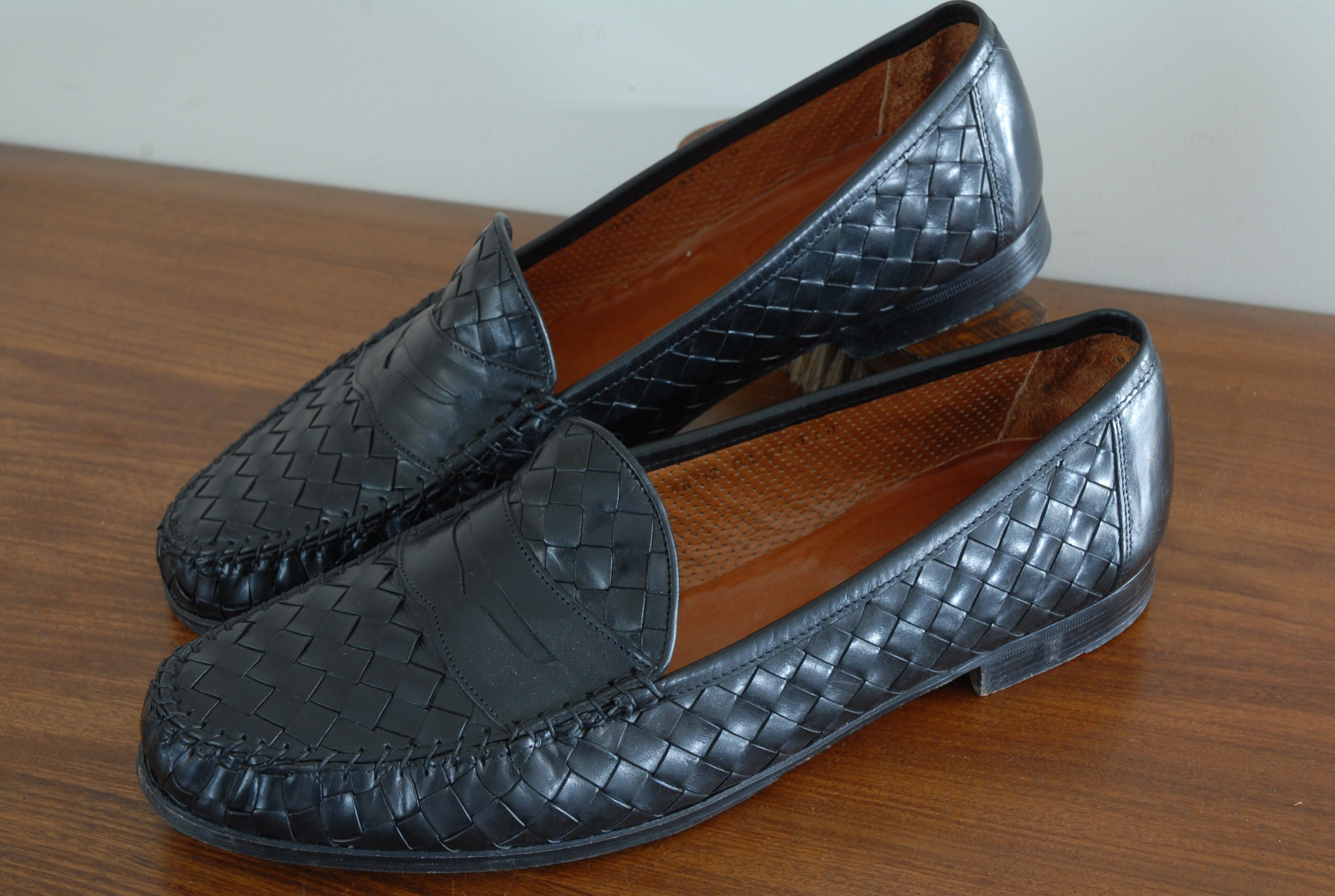 ALLEN EDMONDS ST LUCIA WOVEN PENNY LOAFERS LEATHER SLIP ON SHOES MENS 11.5 D Allen Edmonds Loafers Men 11.5D Woodstock Shoes Brown Woven  main image 2