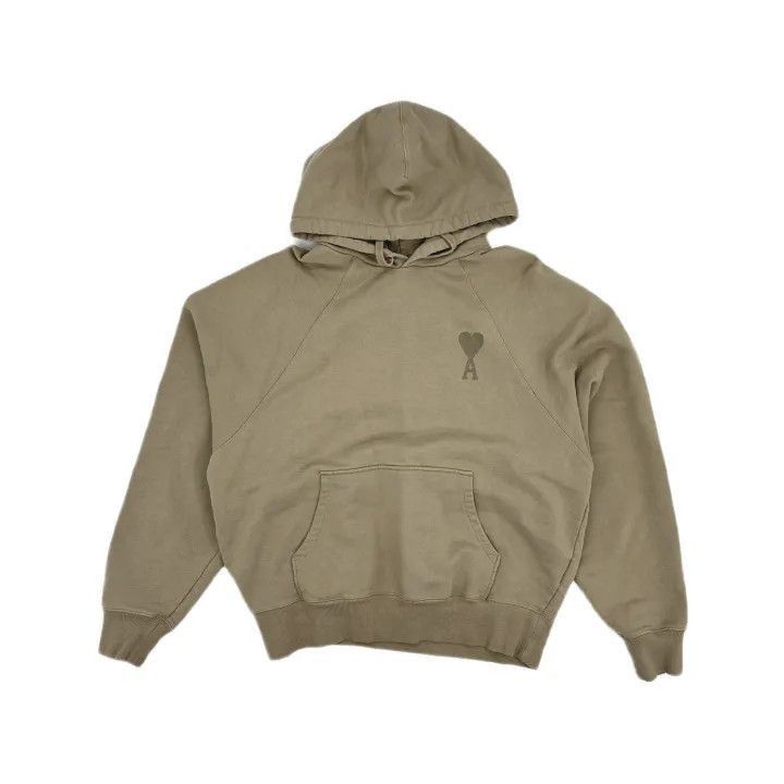 AMI Ami De Coeur Logo Hoodie in Beige -2507 Size US XXL / EU 58 / 5 - 2 Thumbnail