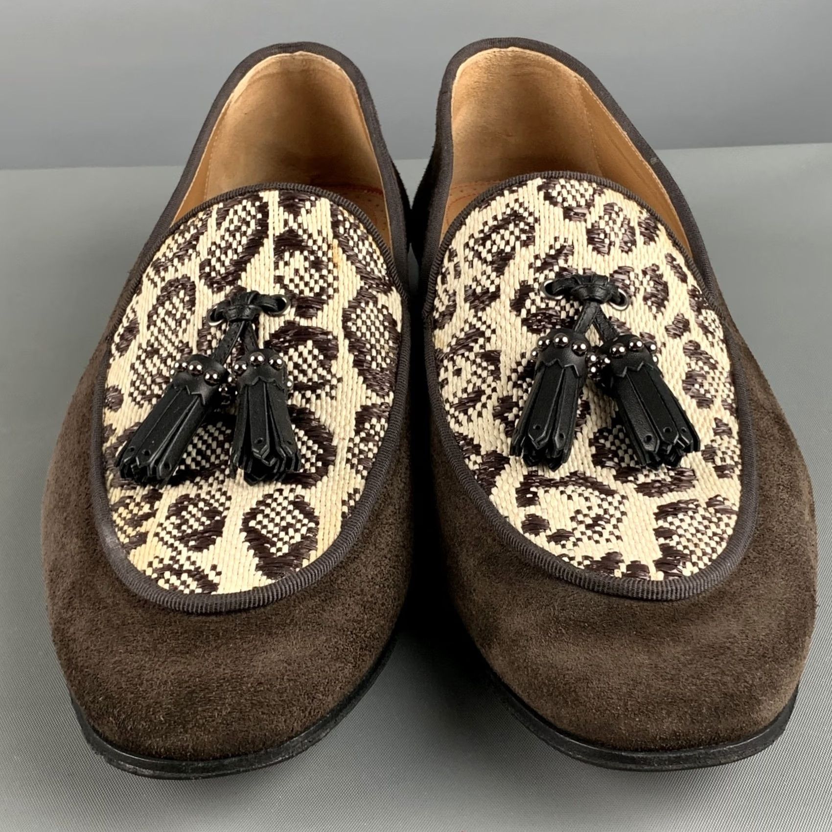 Christian Louboutin CHRISTIAN LOUBOUTIN Size 9 Brown Beige Mixed Materials Woven Tassels Loafers Men Size US 9 / EU 42 - 4 Thumbnail