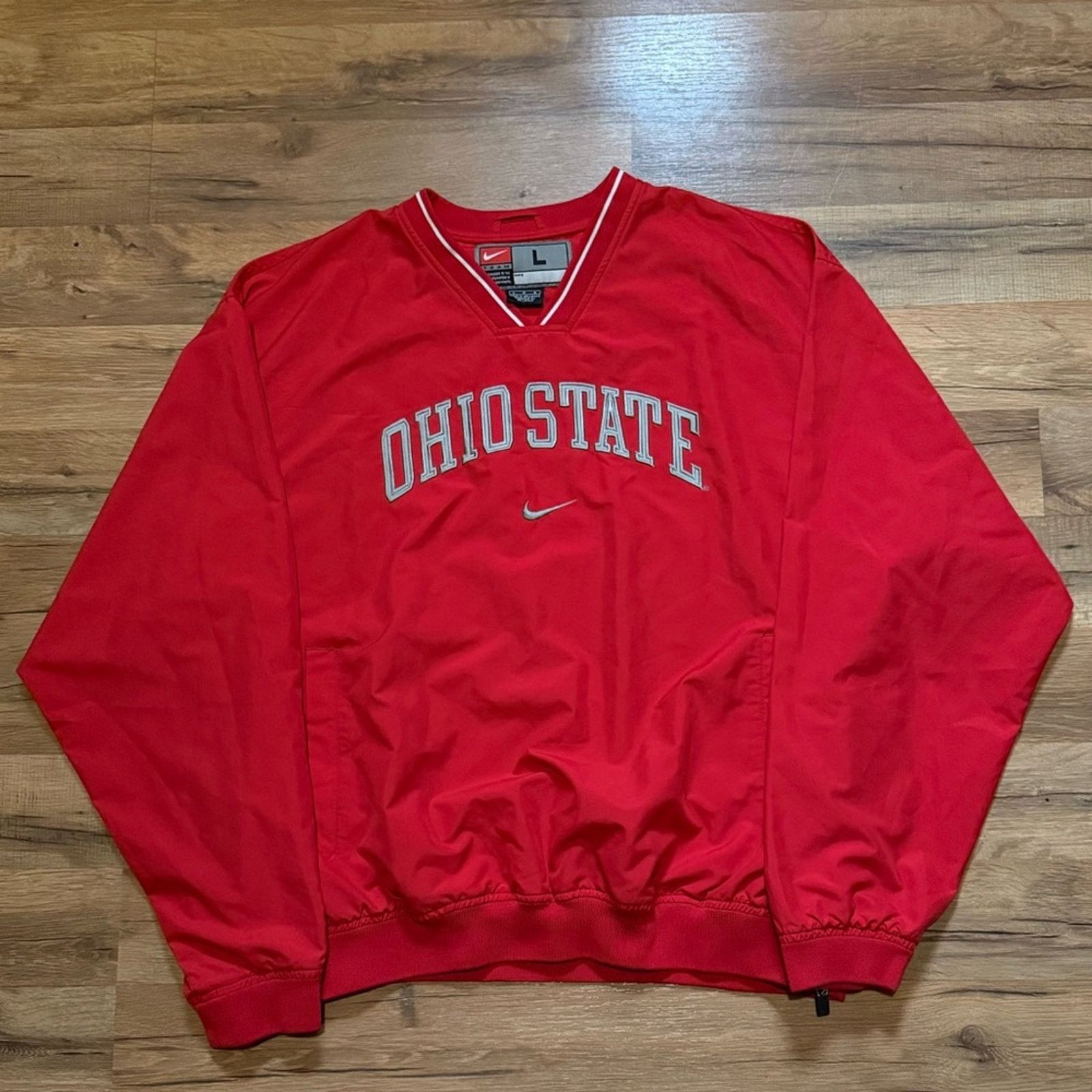 Nike 90s Nike Team Ohio State Center Swoosh Windbreaker Sweatshir Size US L / EU 52-54 / 3 - 1 Thumbnail