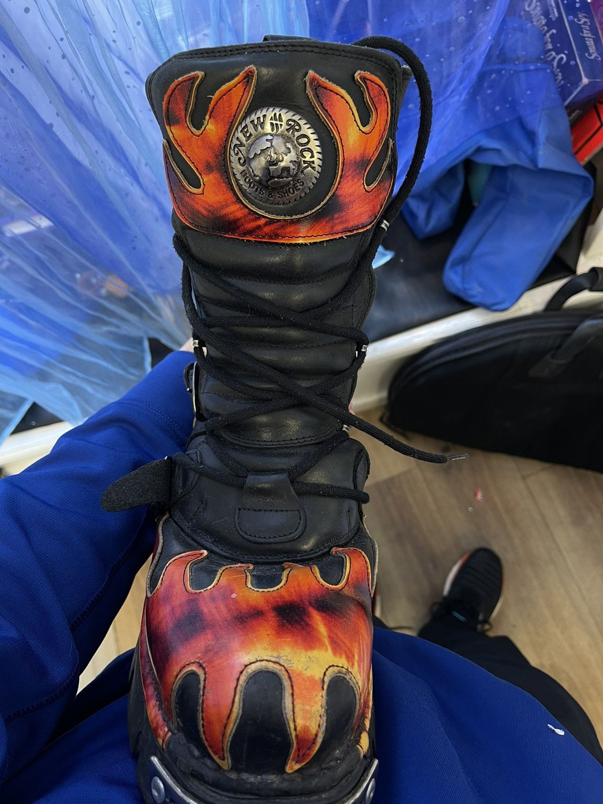 New Rock New Rock Reactor Flame Boots Size: Men