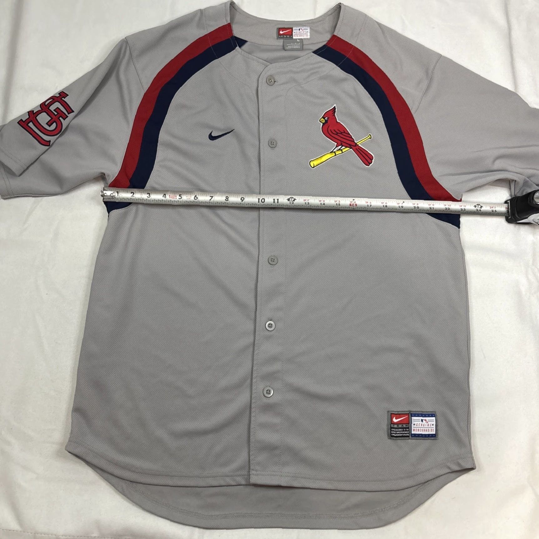 Nike Nike Team Jersey MLB Men's Large Gray St Louis Cardinals Blank Shirt Short Sleeve Crew Neck L Regular - Men Size US L / EU 52-54 / 3 - 6 Thumbnail