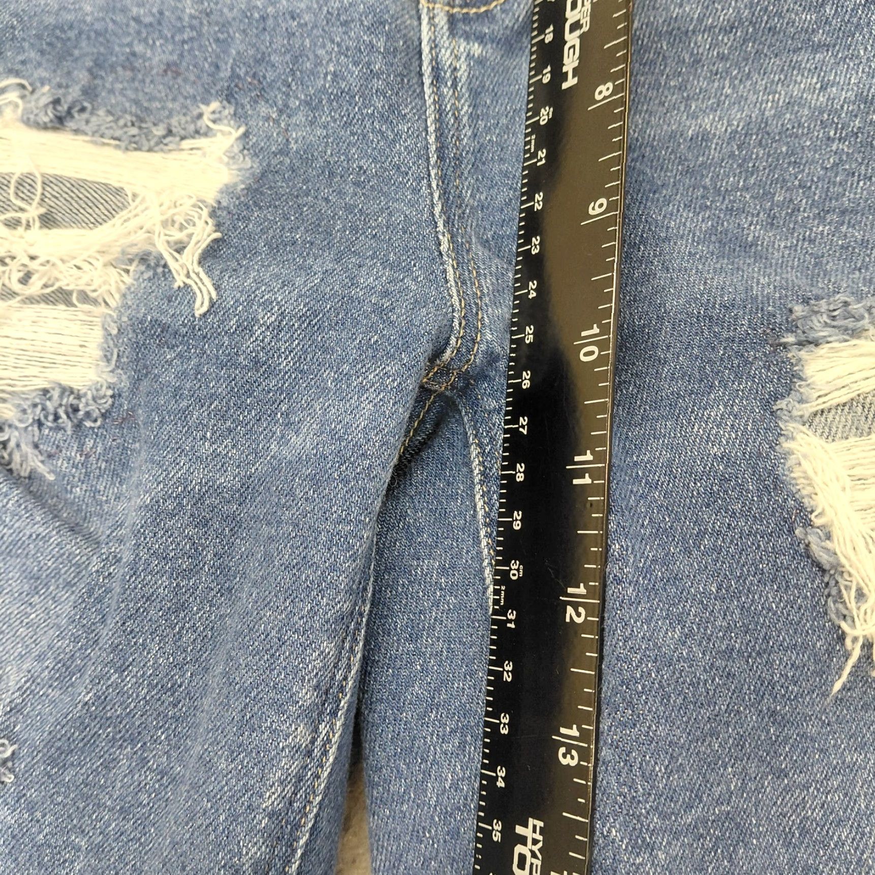 American Eagle Outfitters American Eagle Jeans Women’s Size 4 XLong Blue Distressed Denim Stretch Nice Size 27" / US 4 / IT 40 - 6 Thumbnail
