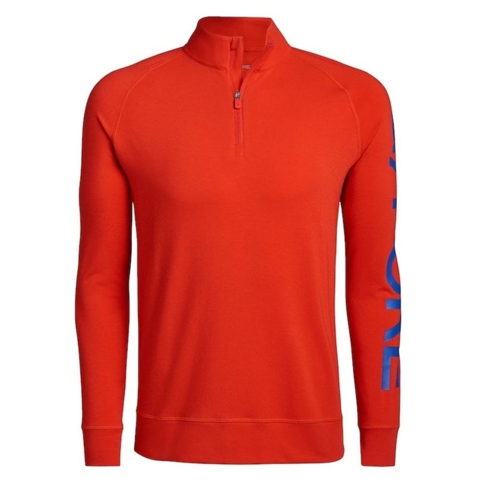 image of Gfore Luxe Staple Mid Tech Jersey Quarter Zip Poppy Golf L in Red, Men's (Size Large)