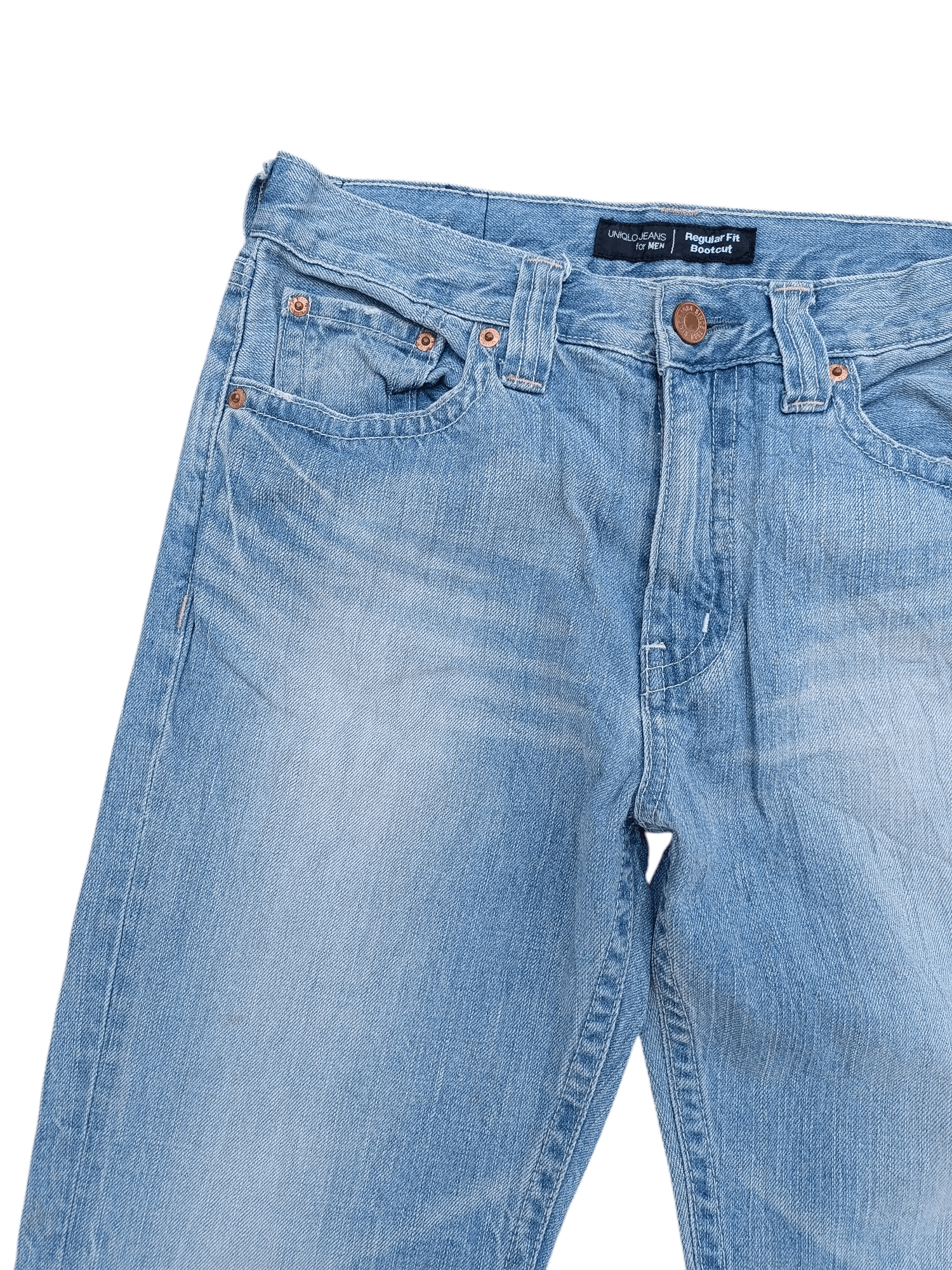 Japanese Brand 💥 Vintage 90s Style Uniqlo Washed Regular Fit Bootcut Jeans Size US 30 / EU 46 - 10 Thumbnail
