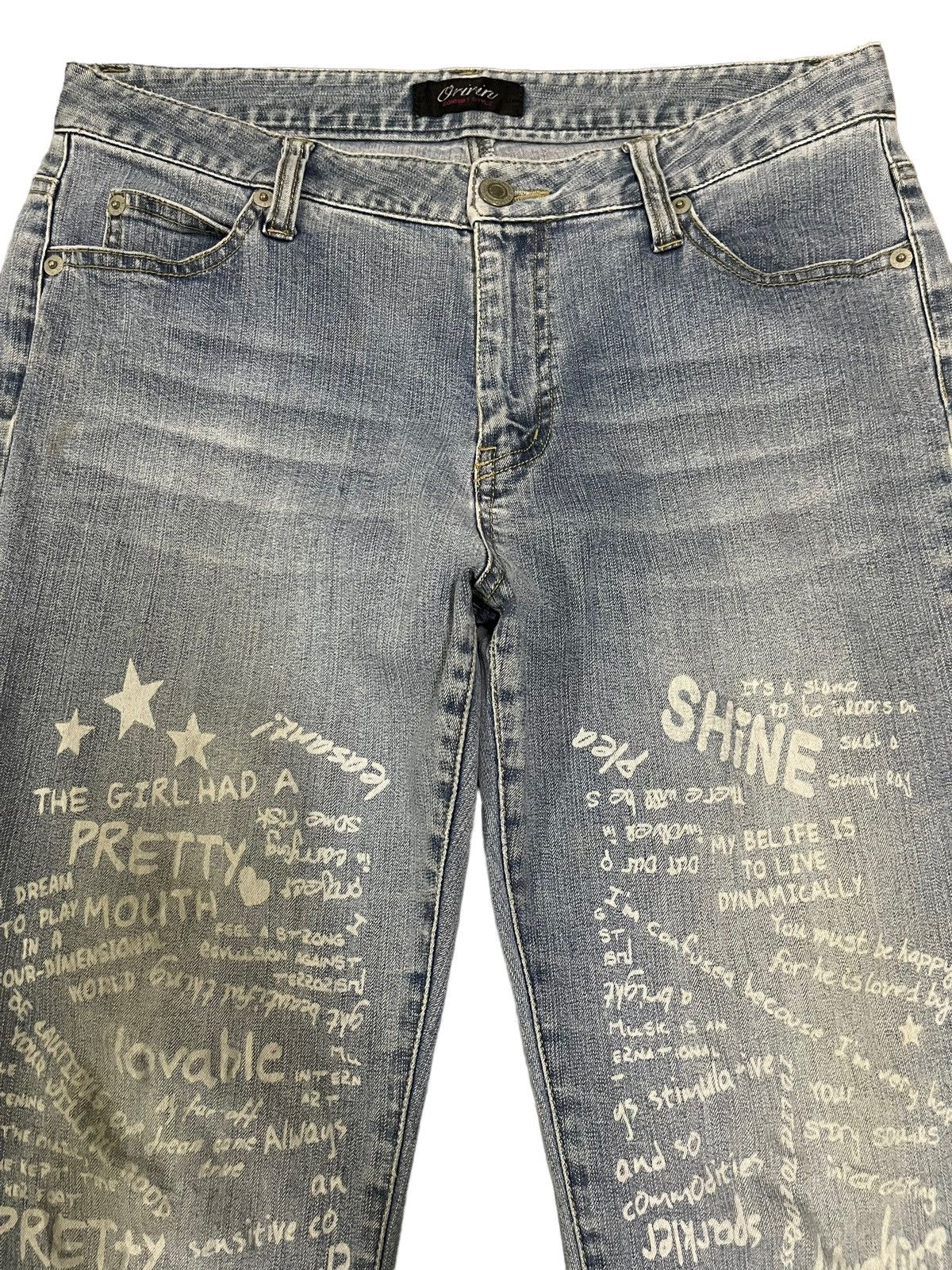 If Six Was Nine Vintage Japanese Brand Overprint Style Flare Jeans Size US 30 / EU 46 - 3 Thumbnail