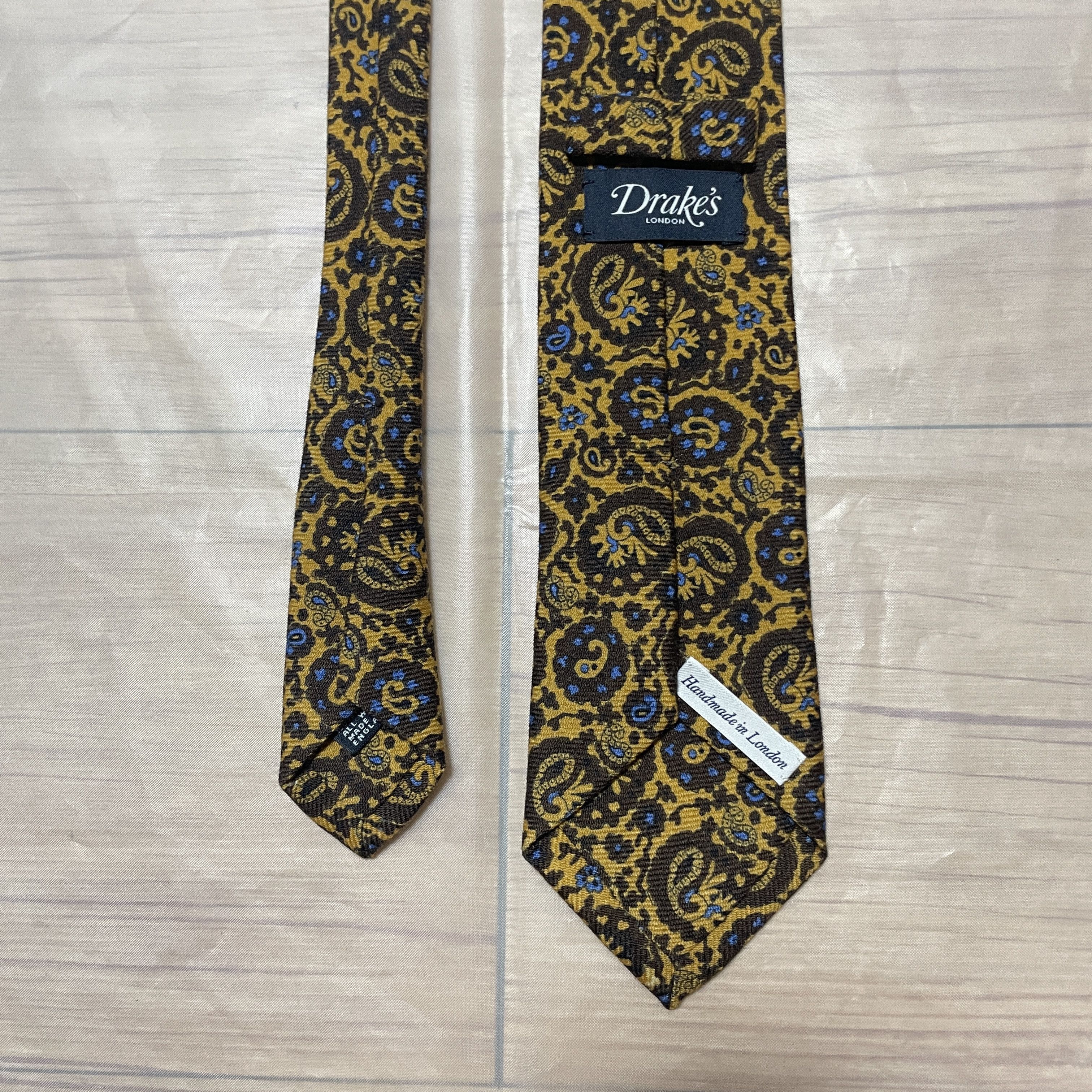 Drake's Drake's Yellow Paisley pattern tie Size ONE SIZE - 4 Thumbnail