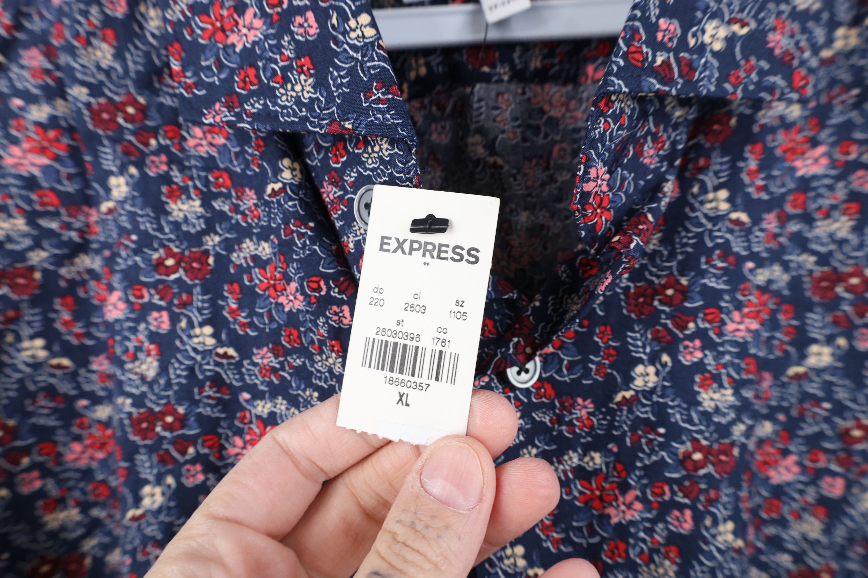 Express New Express Fit Flower Floral All Over Print Button Shirt Size US XL / EU 56 / 4 - 5 Thumbnail