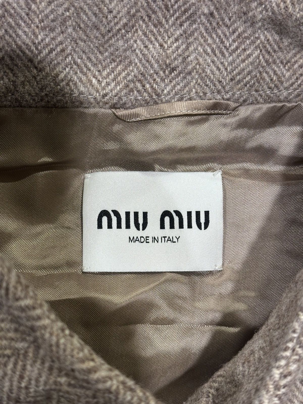 Miu Miu Miu Miu Brown / Biege Chevron Cord Logo Blouson Zip Jacket Size M / US 6-8 / IT 42-44 - 17 Thumbnail