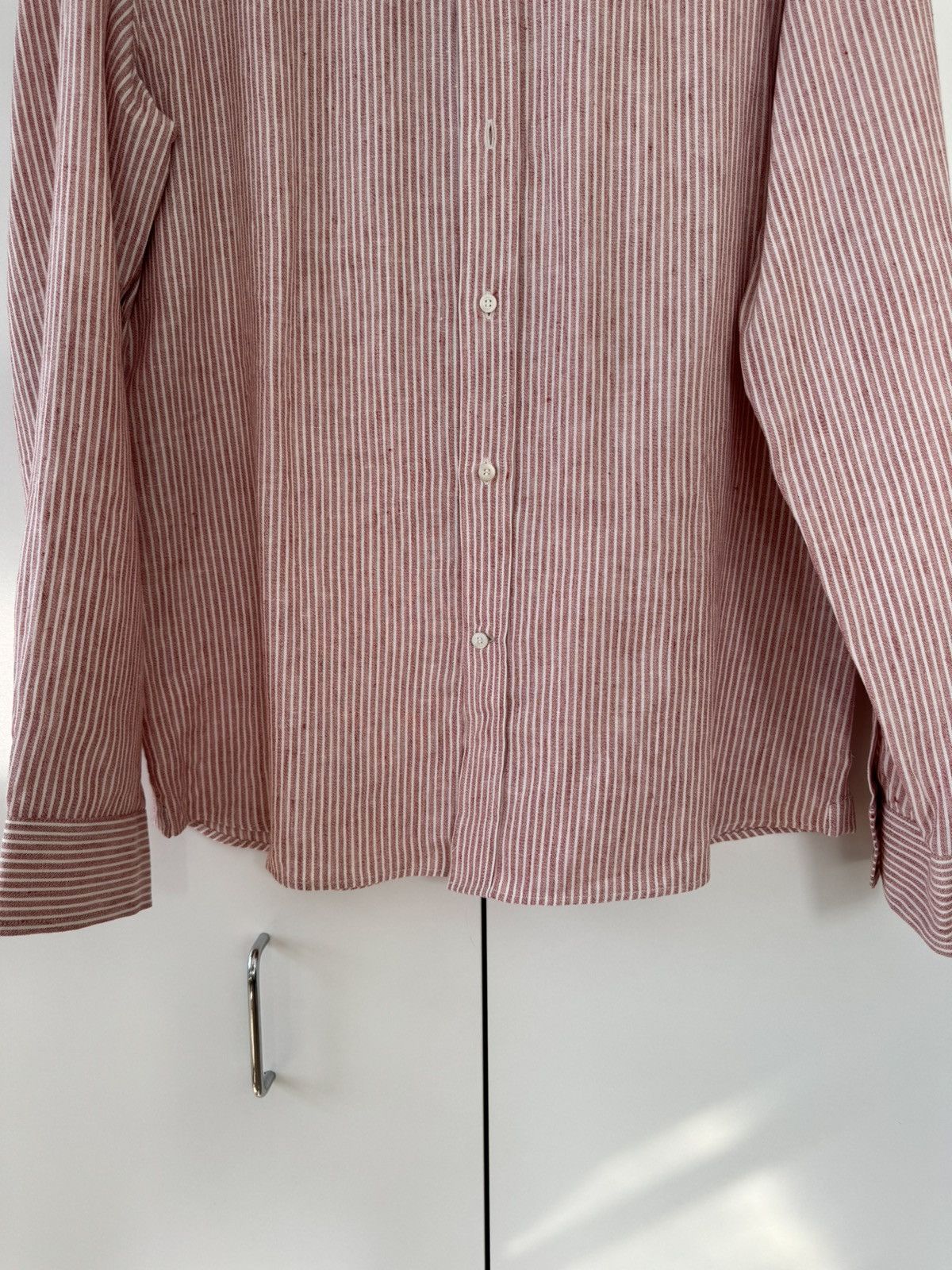 Brunello Cucinelli Red and White Striped Linen Leisure Fit XXXL Size US XXL / EU 58 / 5 - 5 Thumbnail