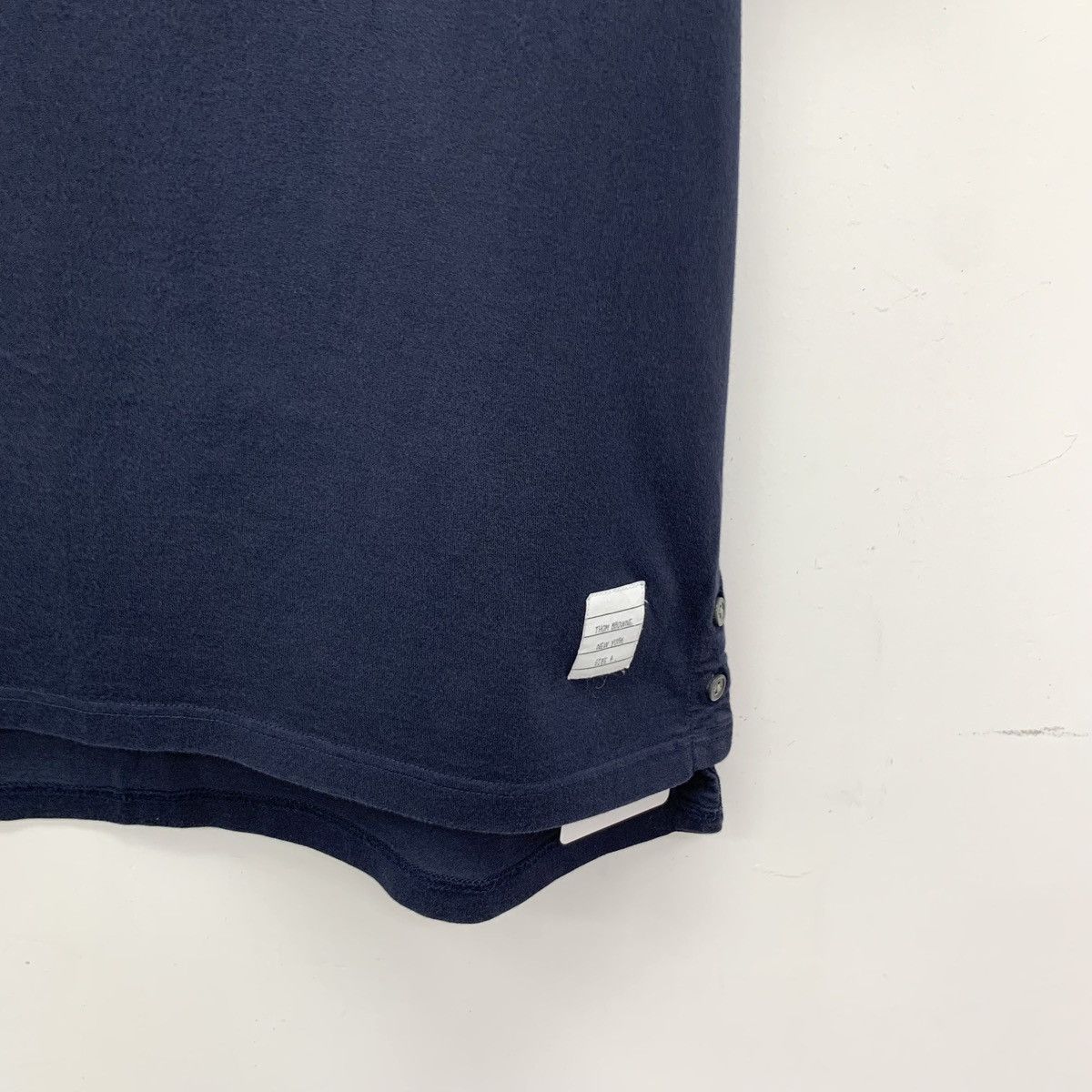 Thom Browne THOM BROWNE navy blue striped cotton short sleeve T-shirt Size US L / EU 52-54 / 3 - 4 Thumbnail