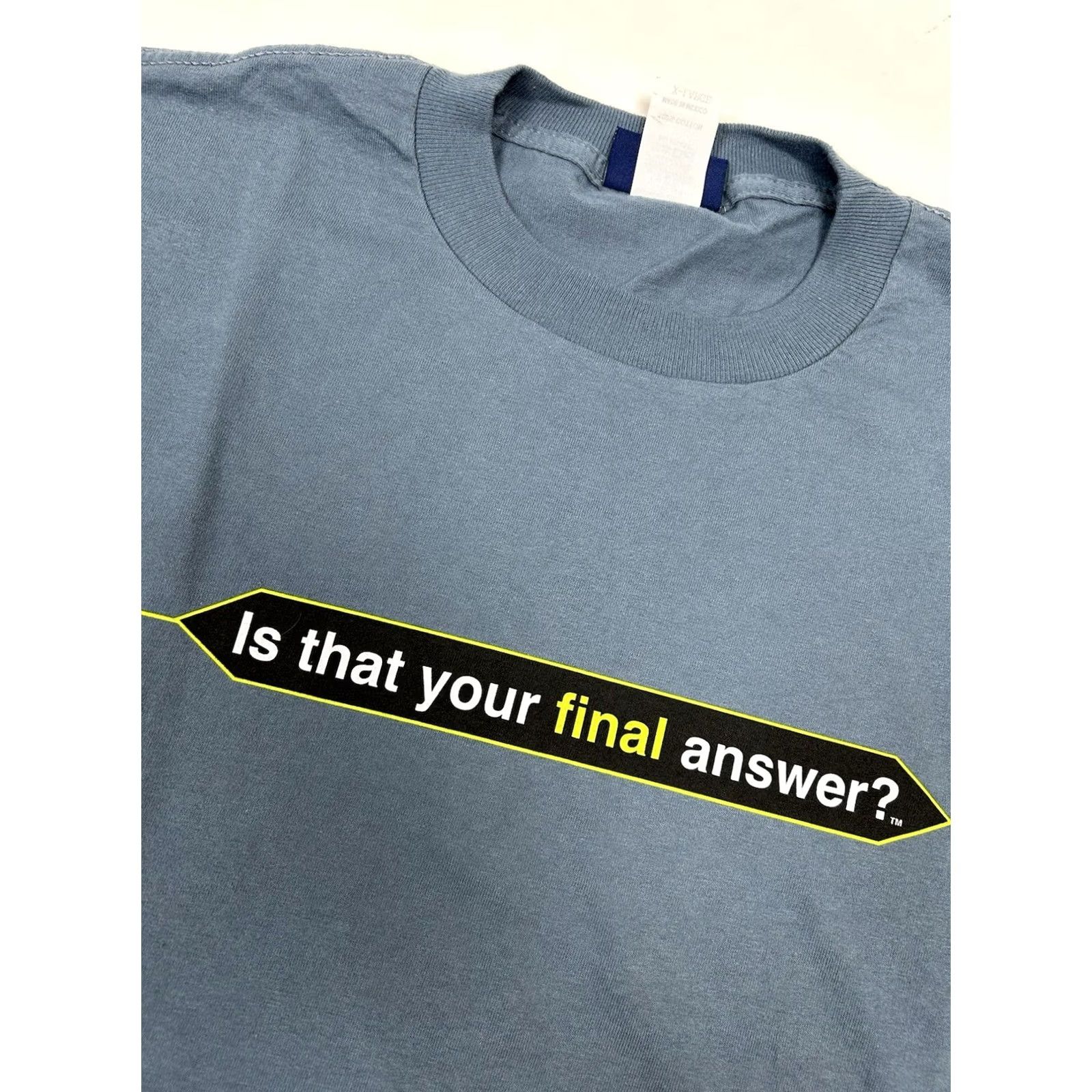 Vintage VINTAGE Who Wants To Be A Millionaire T-Shirt Regis Philbin Adult XL Blue 90s Game Show TV Show Promo Tee Mens Size US XL / EU 56 / 4 - 4 Thumbnail