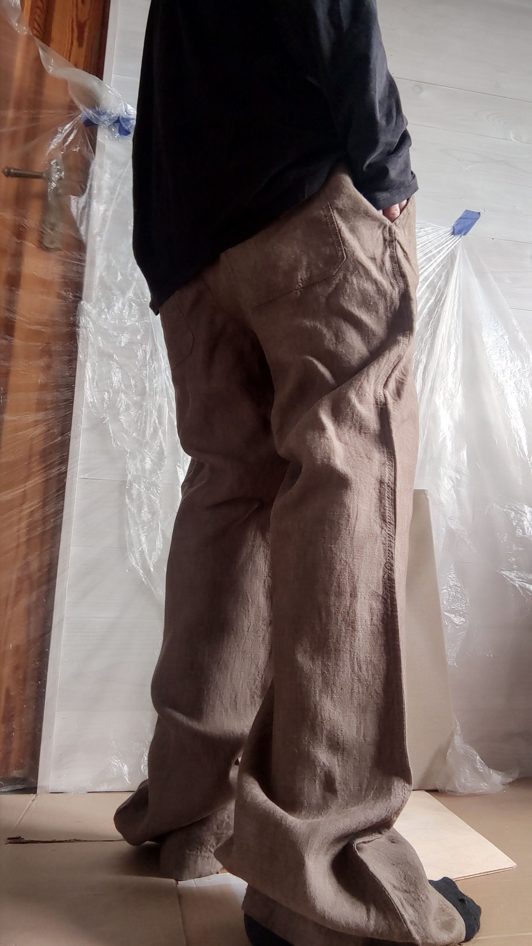 Vintage 100% Linen Pants Flared Baggy Minimalist y2k Vintage Size US 33 - 11 Thumbnail