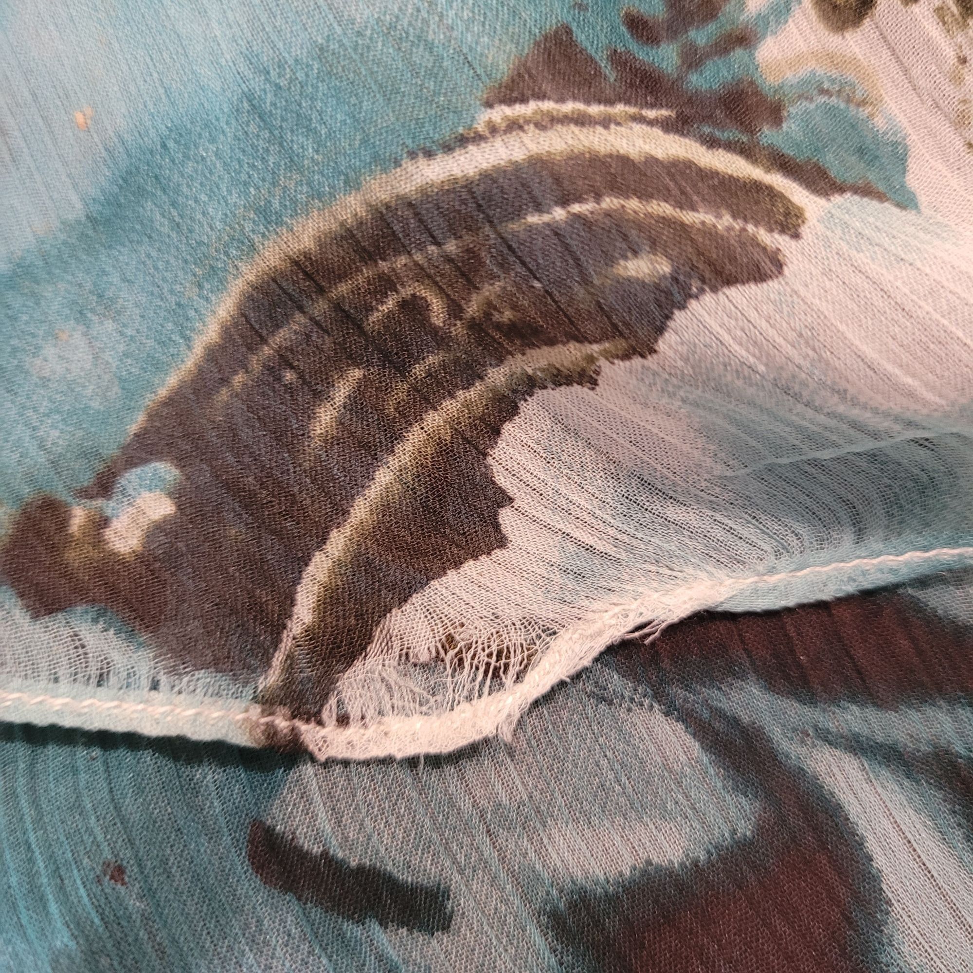 Vintage Vtg Alberto Makali Sheer Fairy Dress Sz S Blue Floral Beade Size S / US 4 / IT 40 - 4 Thumbnail