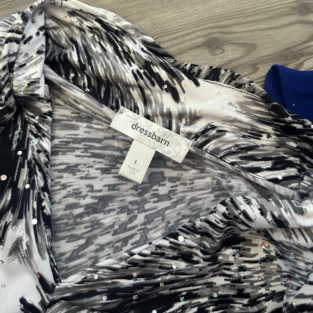 Other dressbarn white black gray sequin blouse Size L / US 10 / IT 46 - 3 Thumbnail