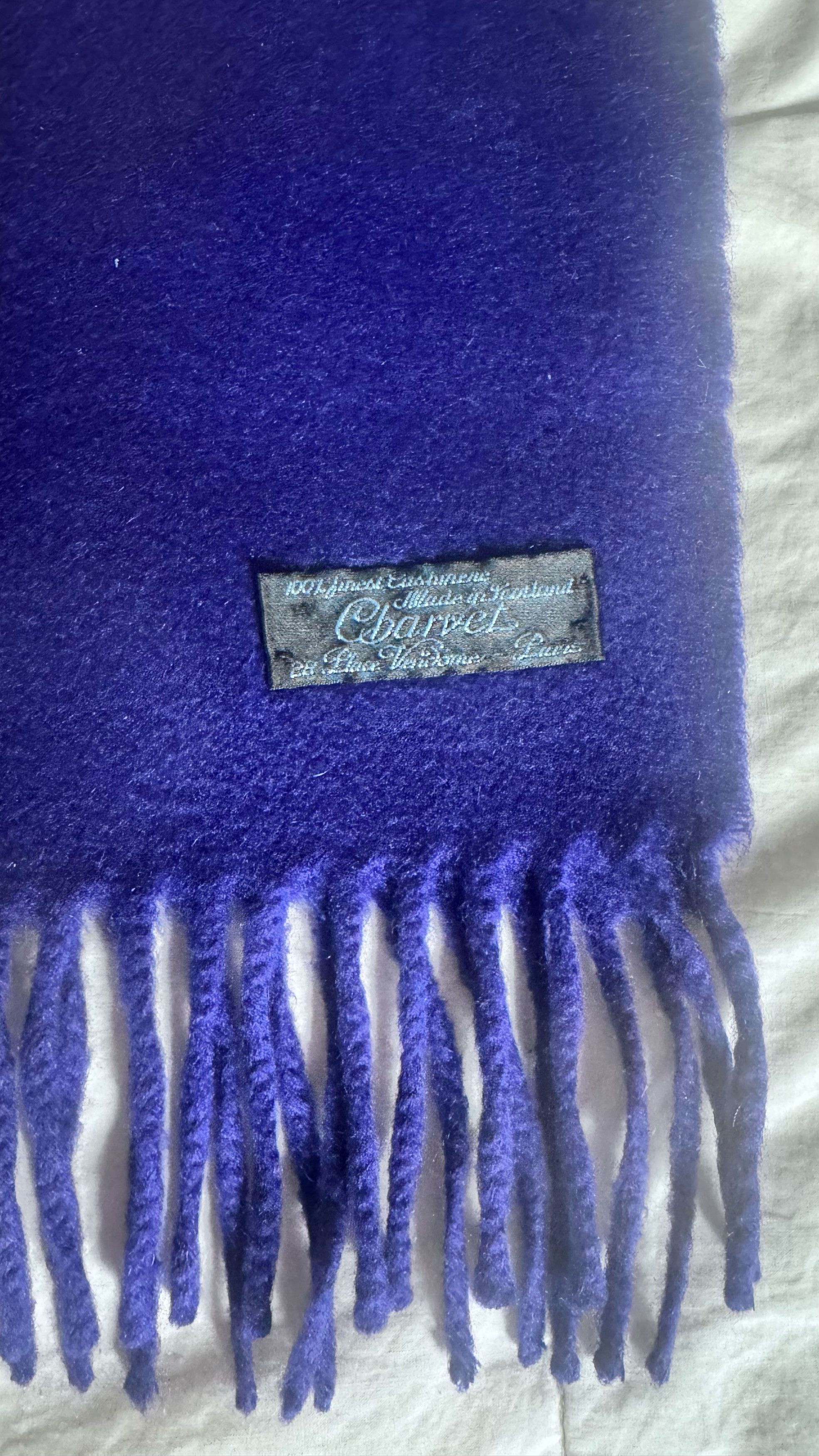 Charvet Charvet Paris 100% Cashmere Scarf Cobalt Blue Size ONE SIZE - 4 Thumbnail