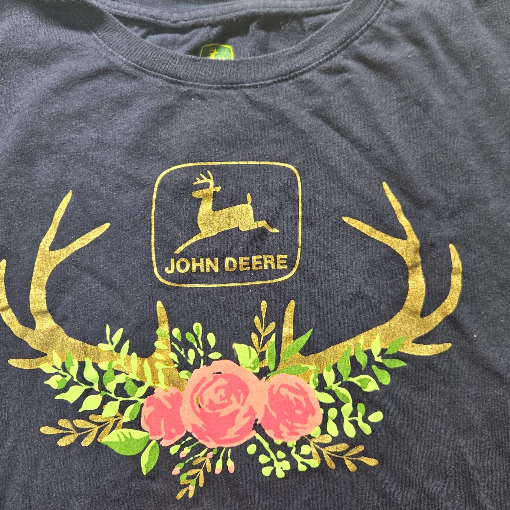 John Deere John Deere Tee Shirt Floral Blue L Women Short Sleeve T-Shirt Farm Shirt Womens Large Size L / US 10 / IT 46 - 2 Thumbnail